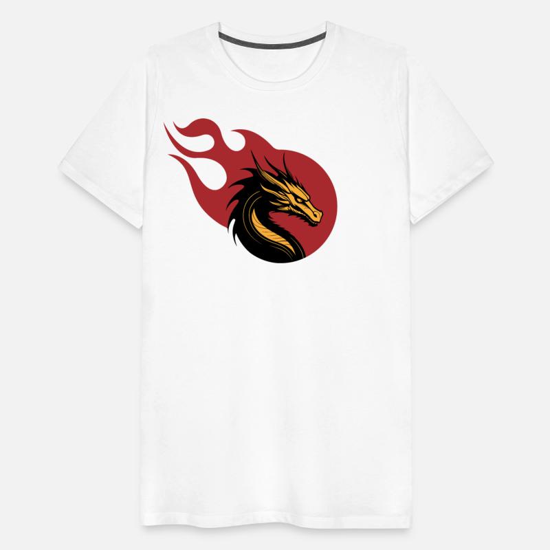 Dragon head with flames