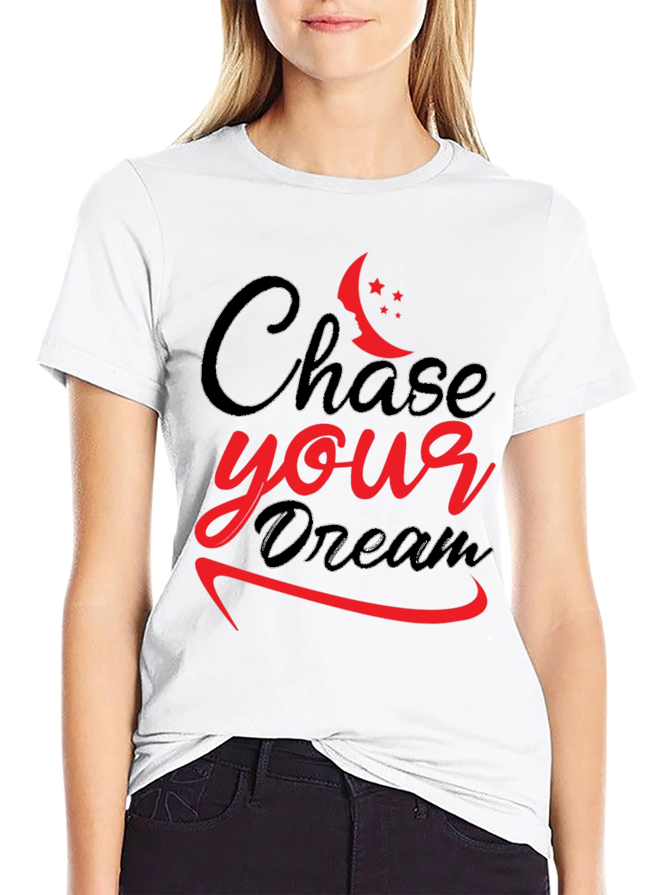 Chase Your Dreams Black Graphic T-Shirt