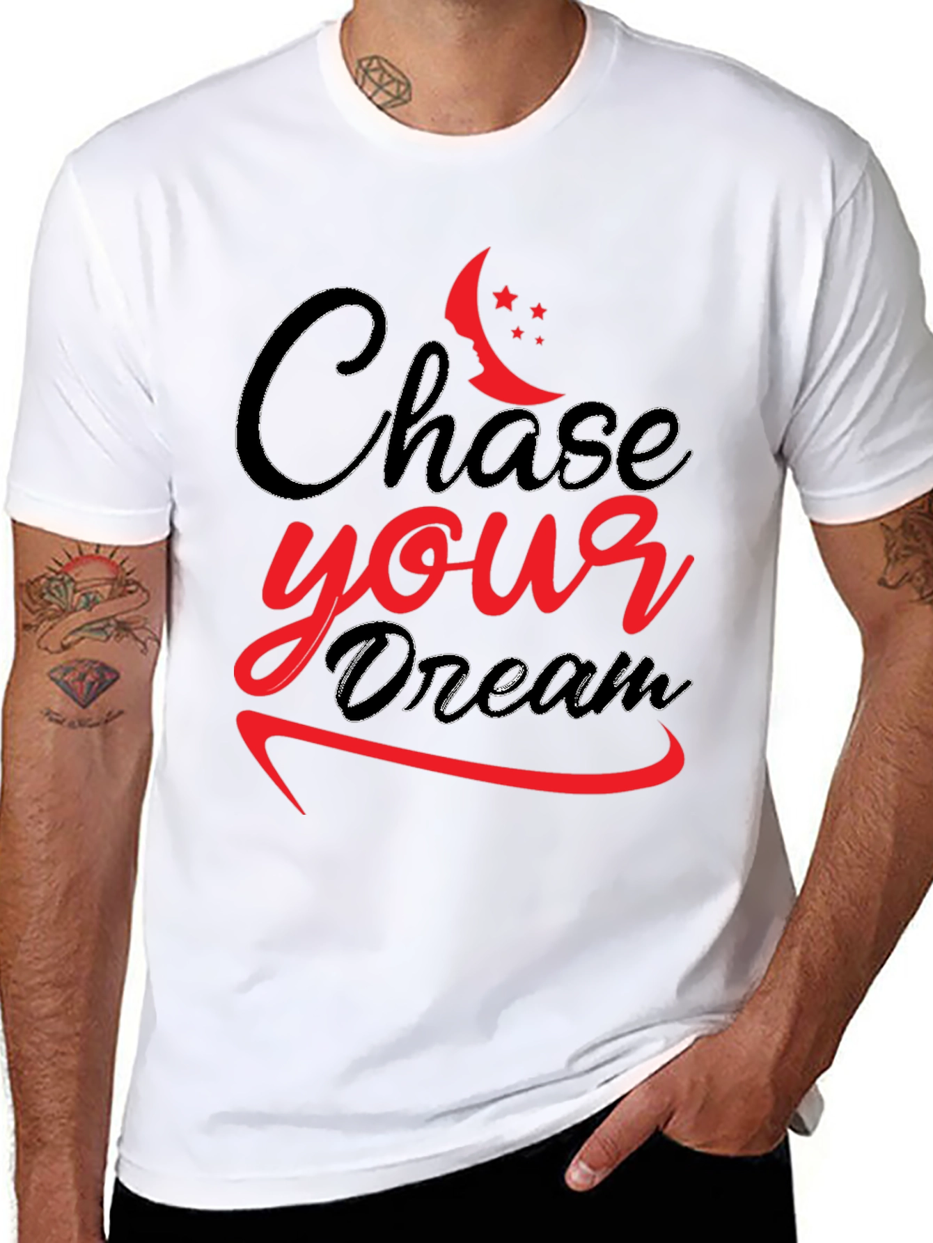Chase Your Dreams Black Graphic T-Shirt