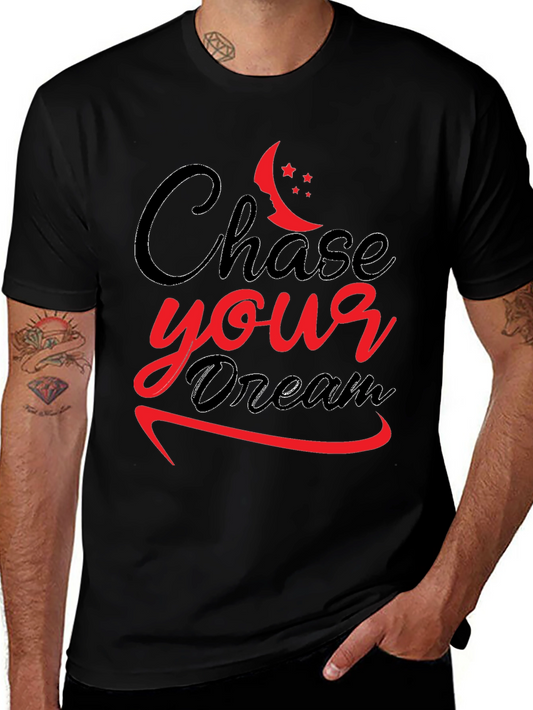 Chase Your Dreams Black Graphic T-Shirt
