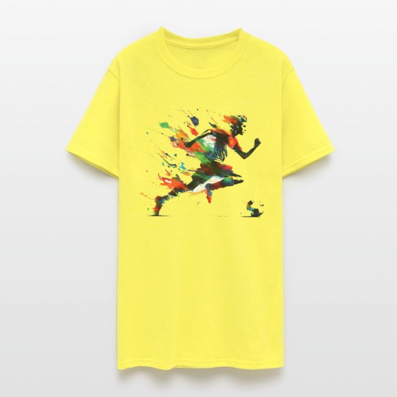 Dynamic Watercolor Soccer Player T-Shirt