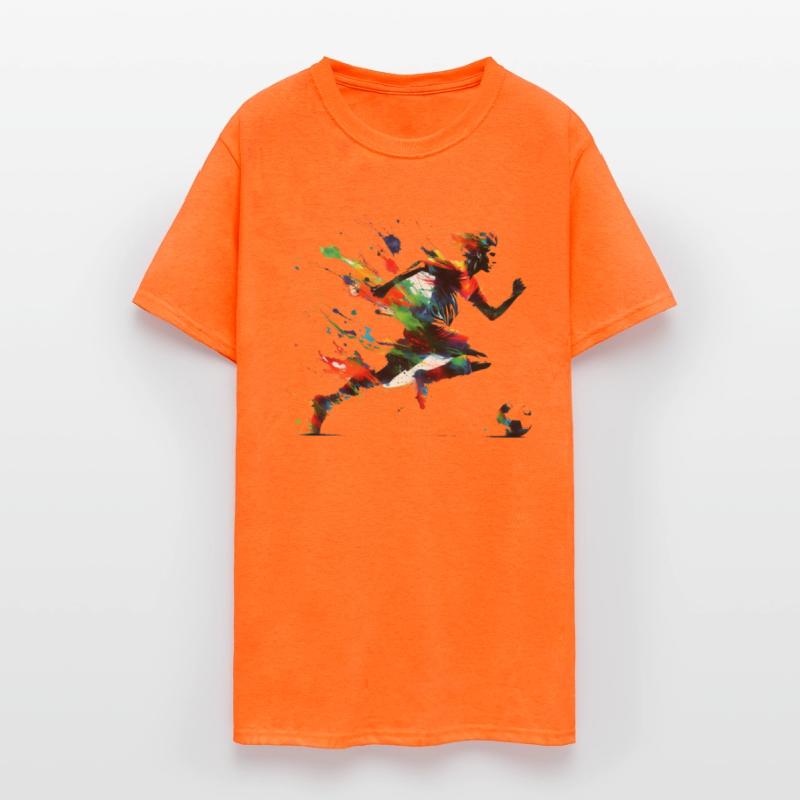 Dynamic Watercolor Soccer Player T-Shirt