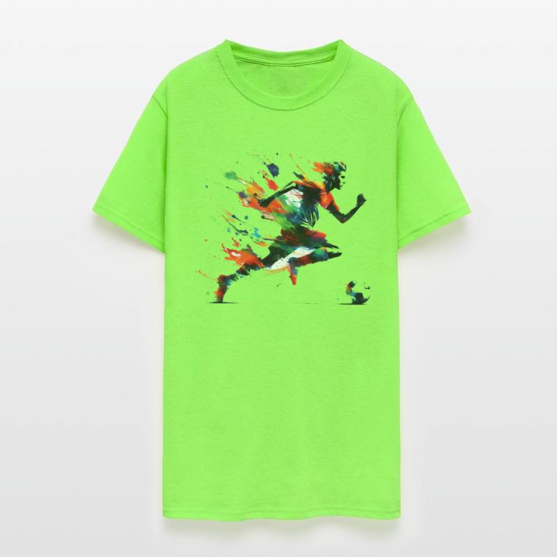 Dynamic Watercolor Soccer Player T-Shirt
