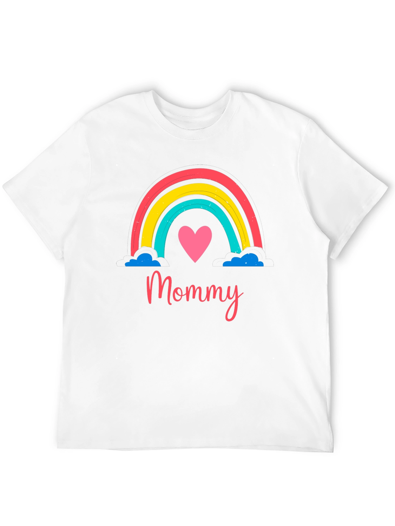 Mommy Rainbow Heart Graphic T-Shirt