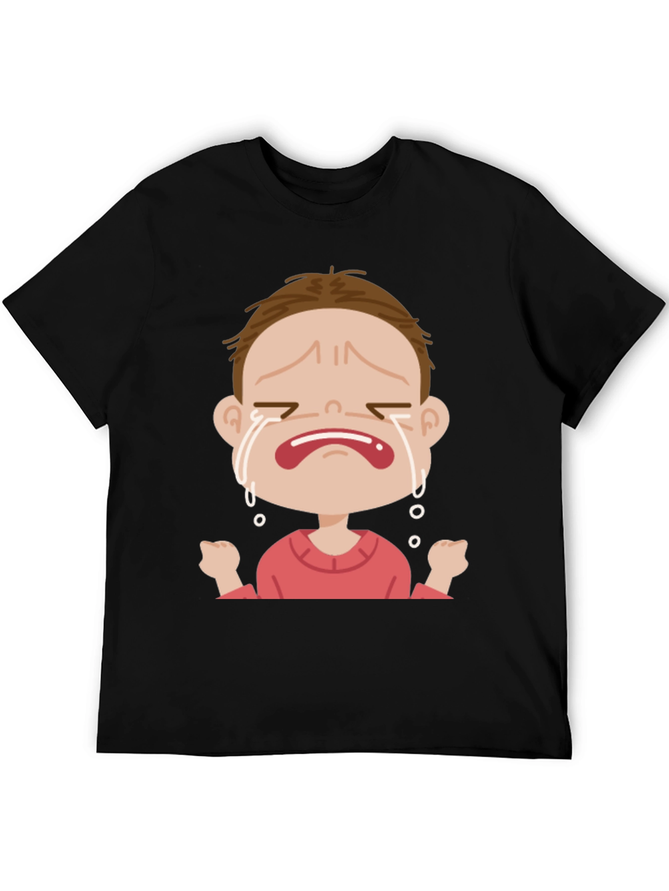 Crying Cartoon Character Graphic T-Shirt