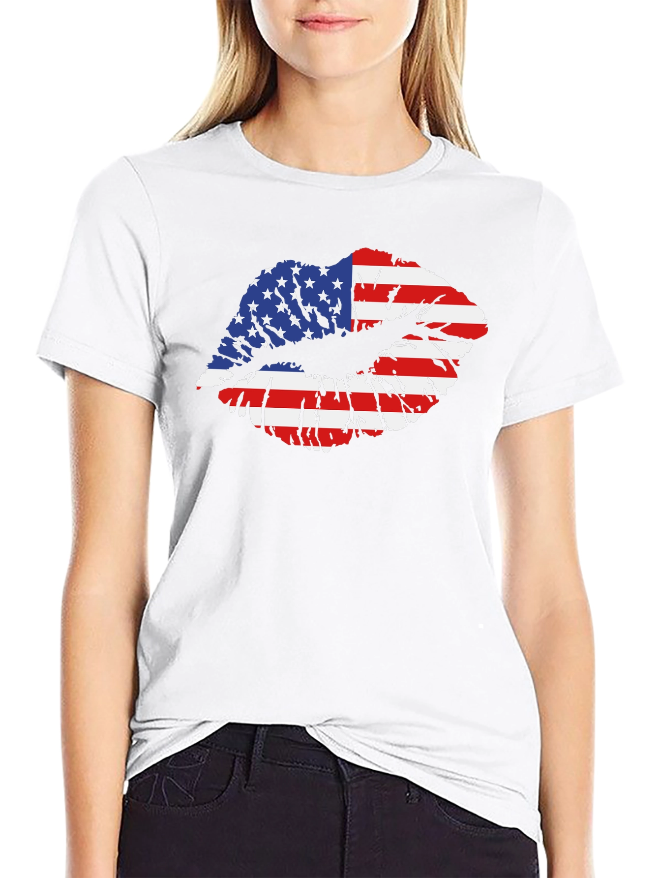 USA Flag Lips T-Shirt