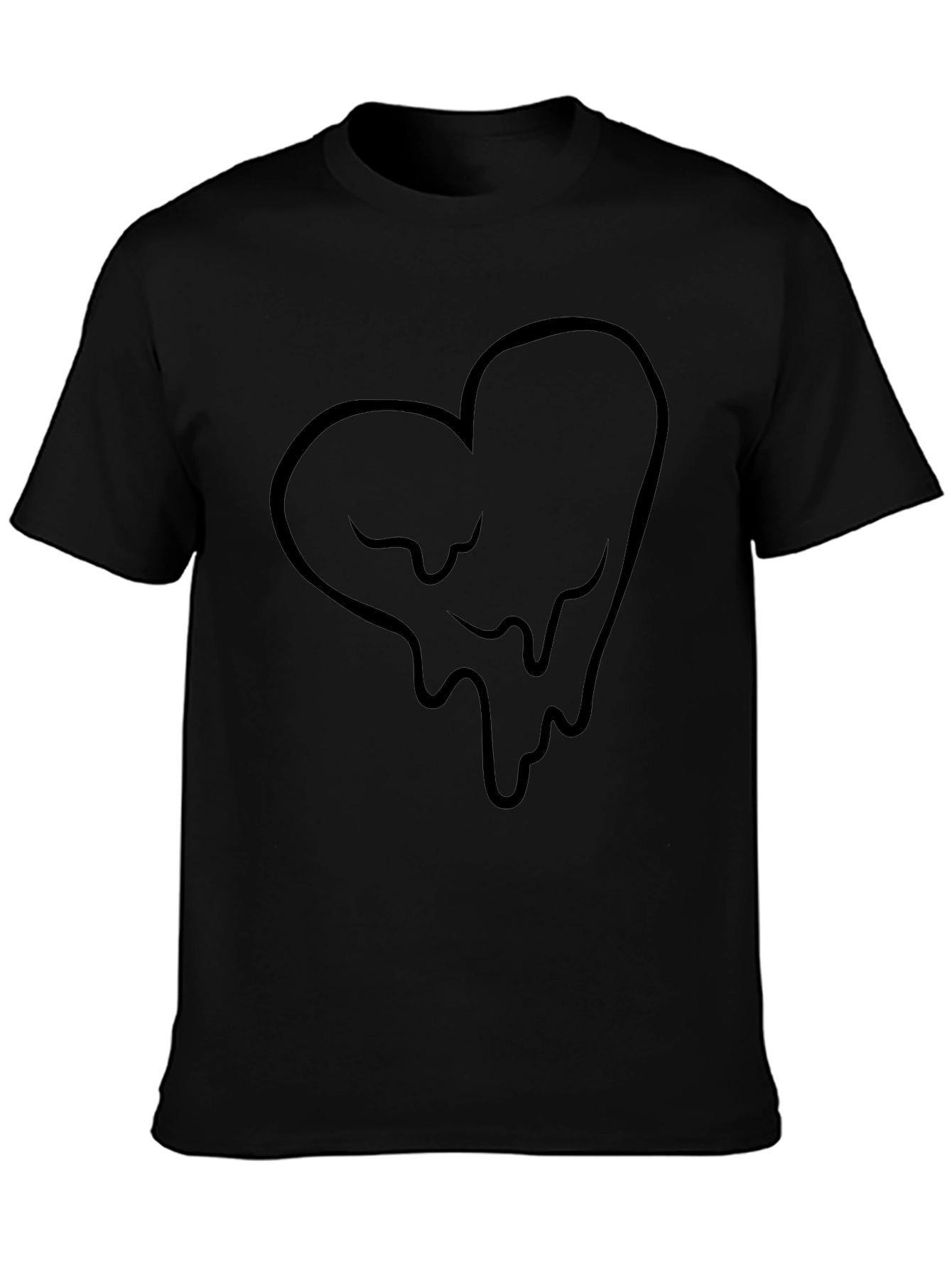 Dripping Heart Graphic Black T-Shirt
