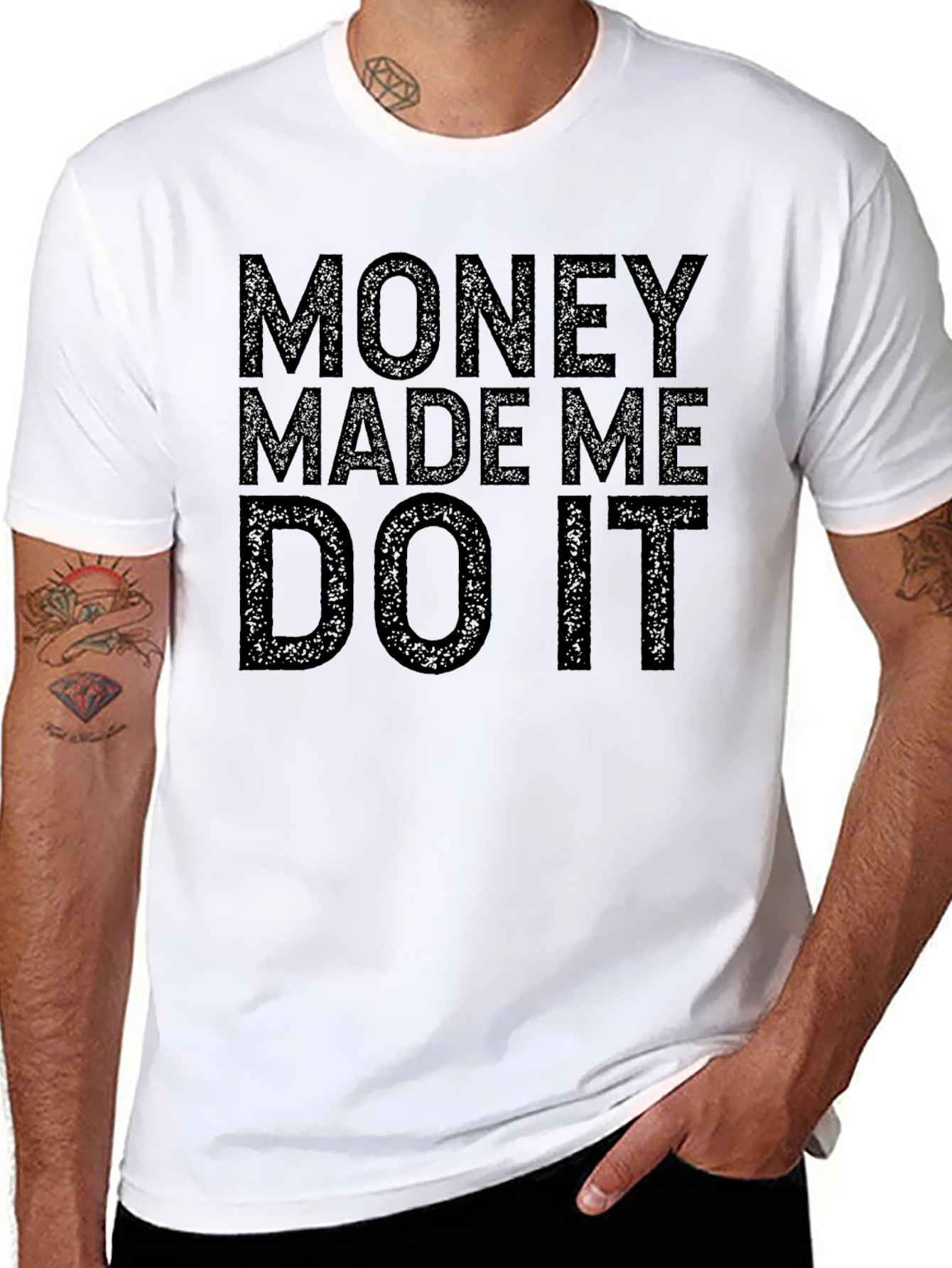 Money Made Me Do It Graphic Tee - Black