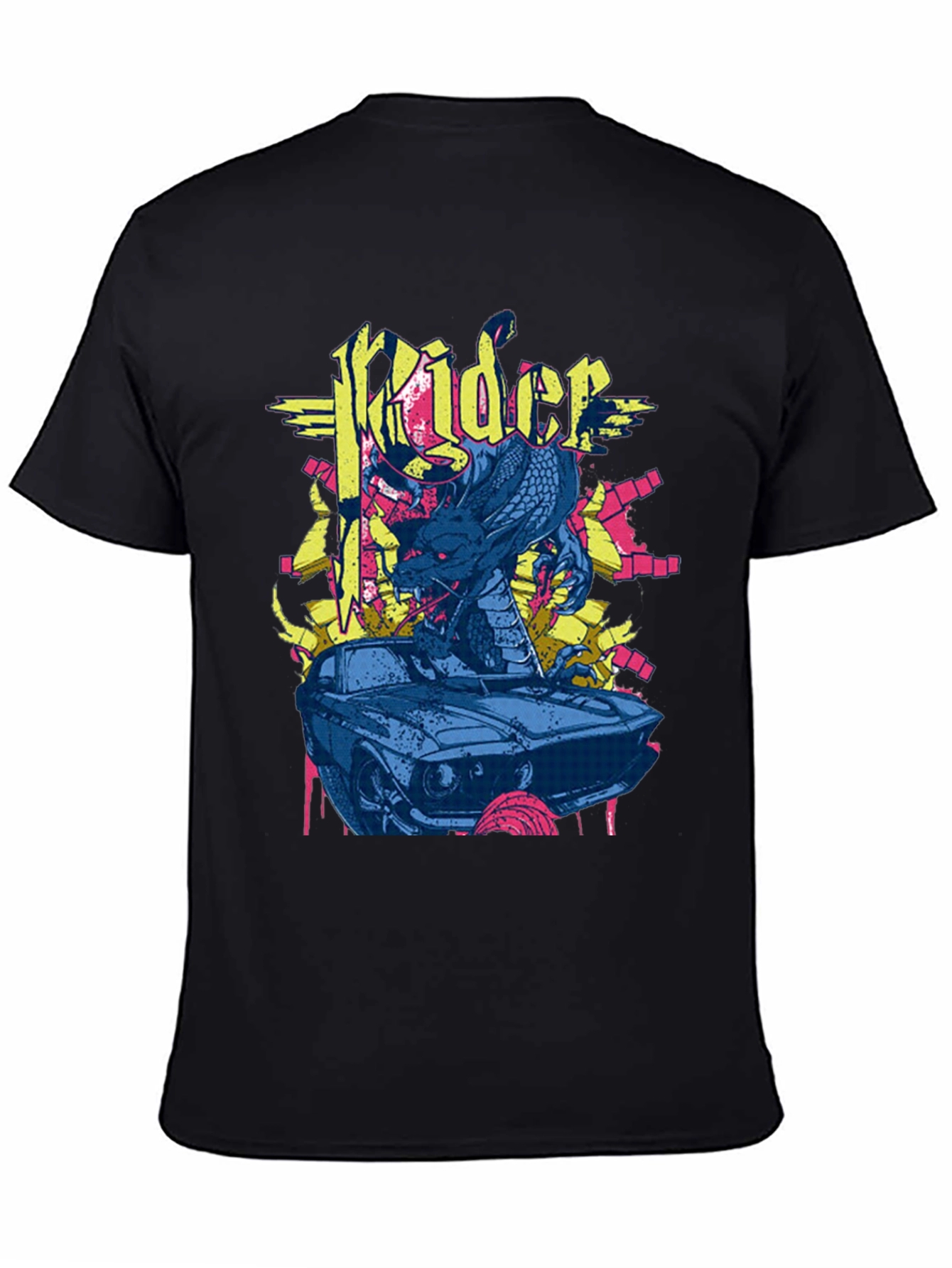 Rider Dragon Graphic Black T-Shirt