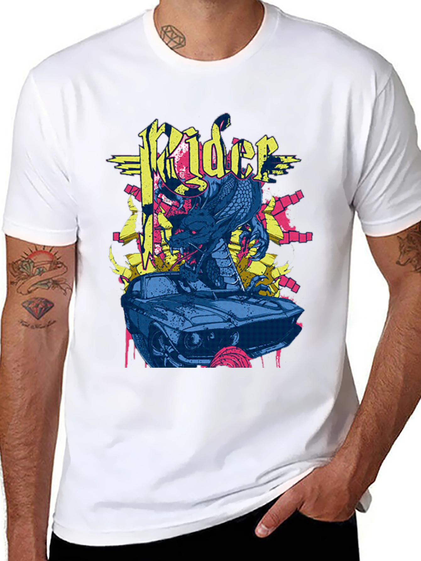 Rider Dragon Graphic Black T-Shirt