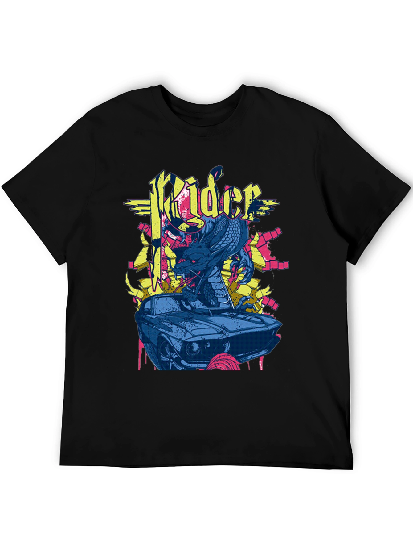 Rider Dragon Graphic Black T-Shirt