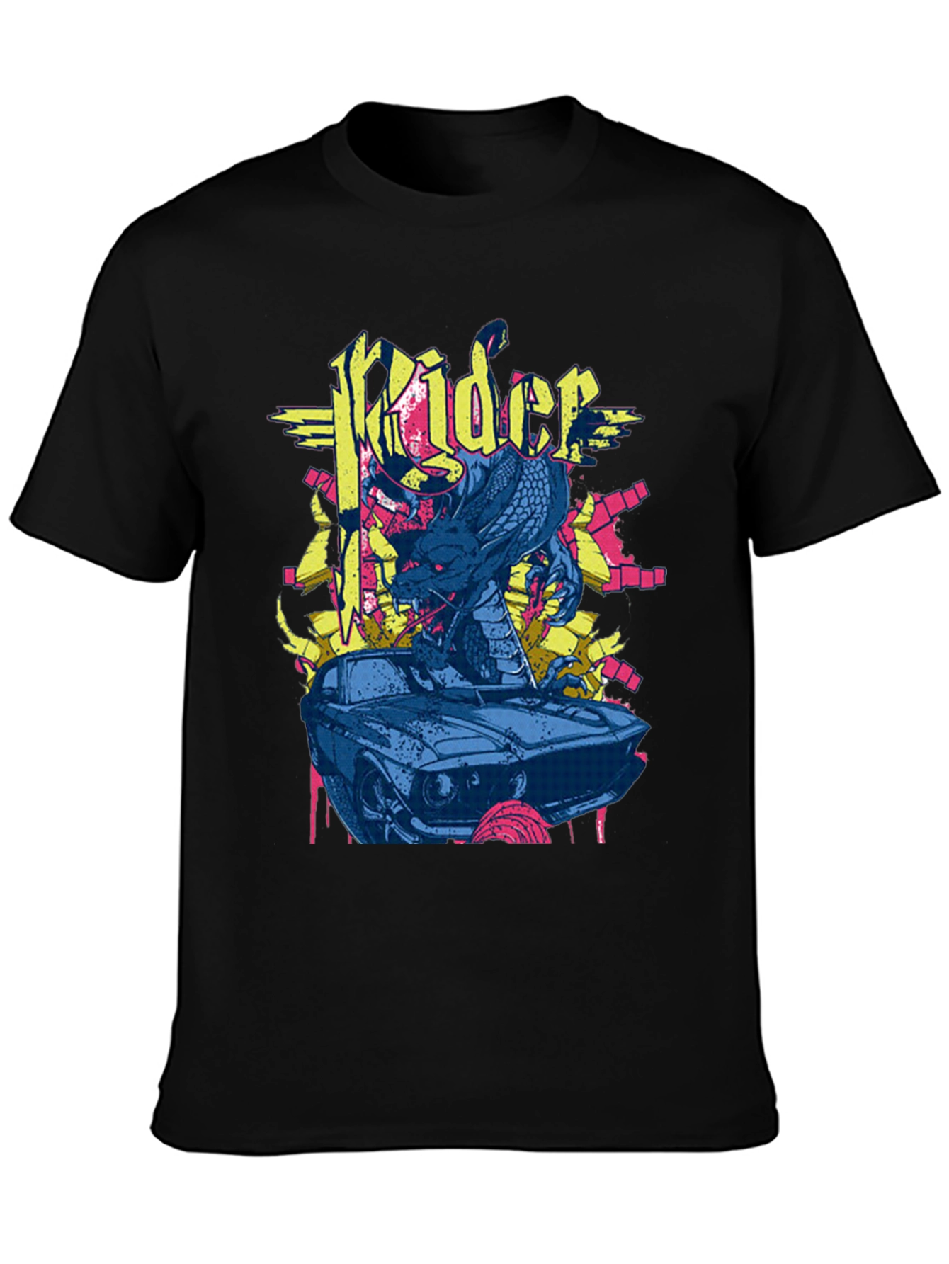 Rider Dragon Graphic Black T-Shirt