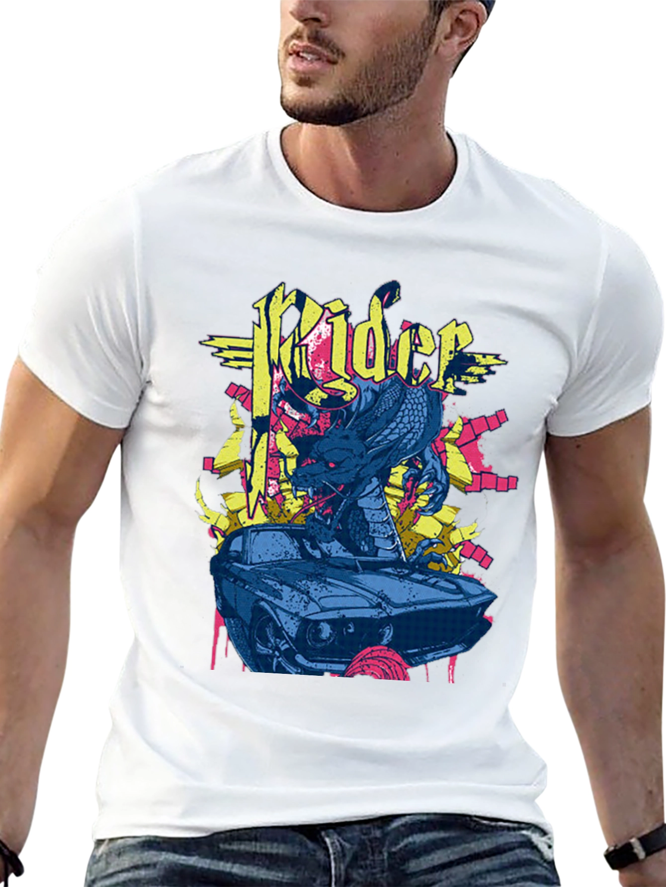 Rider Dragon Graphic Black T-Shirt