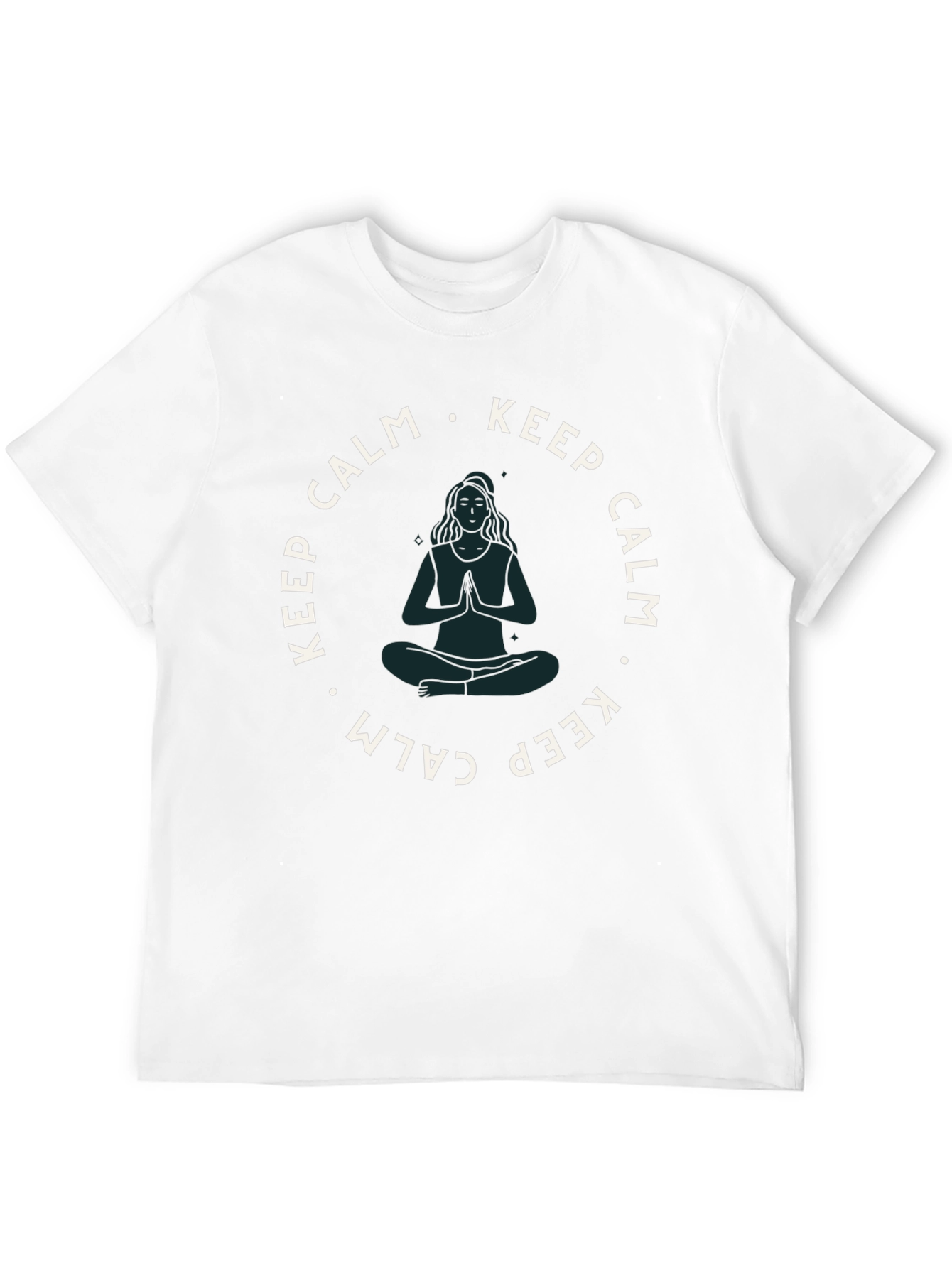 Keep Calm Yoga Tee - Zen Black Cotton T-Shirt