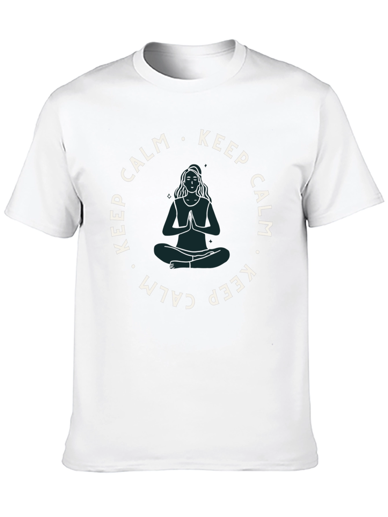 Keep Calm Yoga Tee - Zen Black Cotton T-Shirt