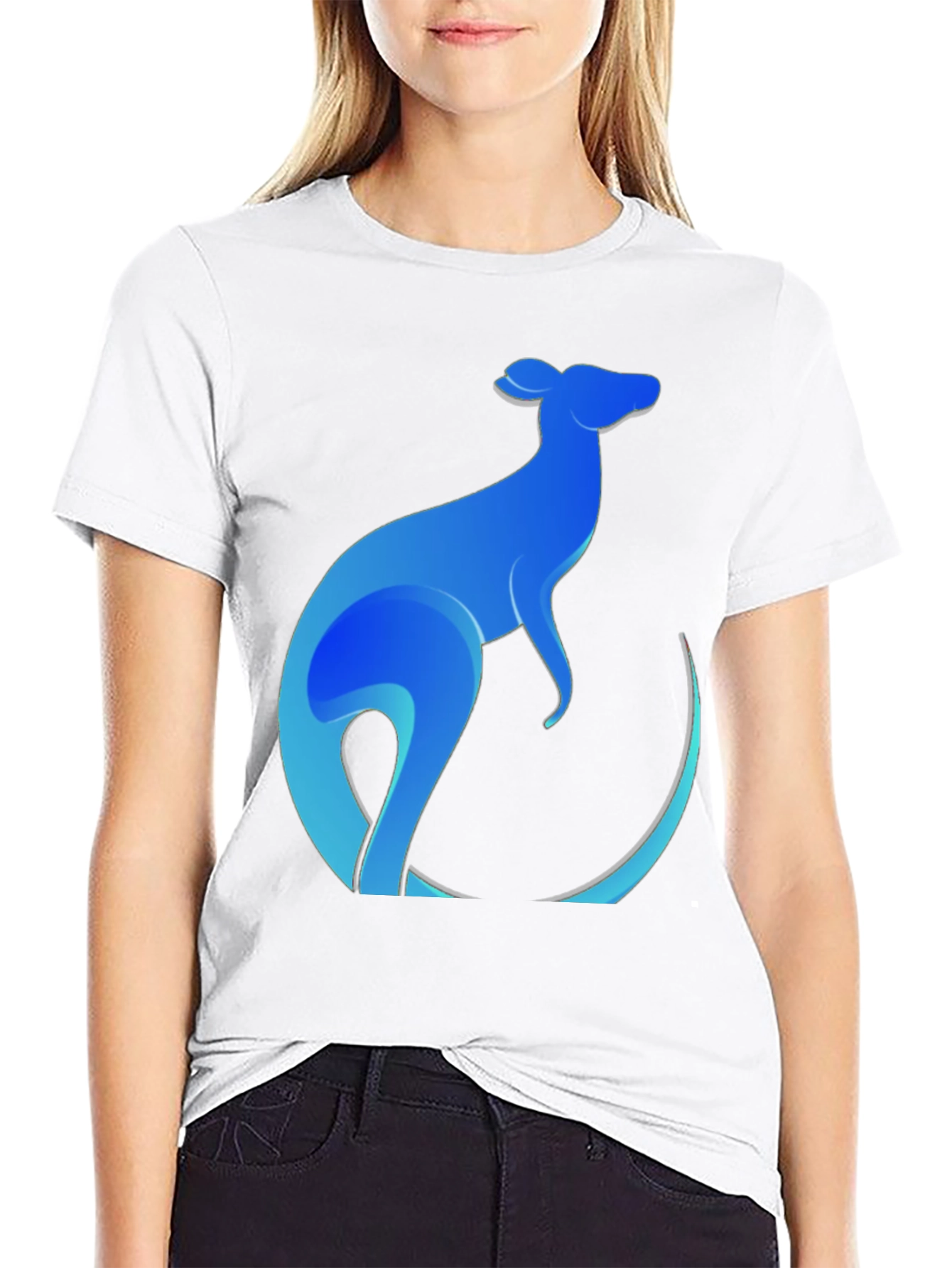 Blue Kangaroo Graphic Tee - Mens Black T-Shirt