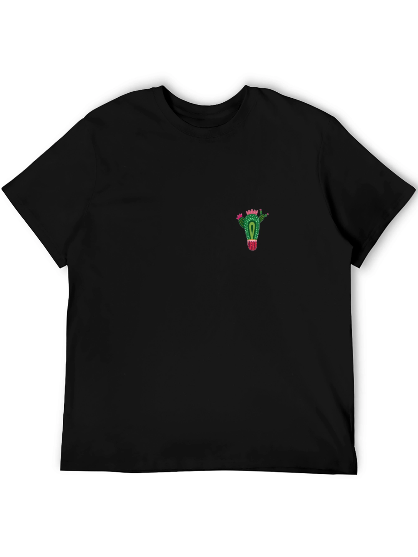 Cactus Graphic Tee - Black Casual Cotton T-Shirt