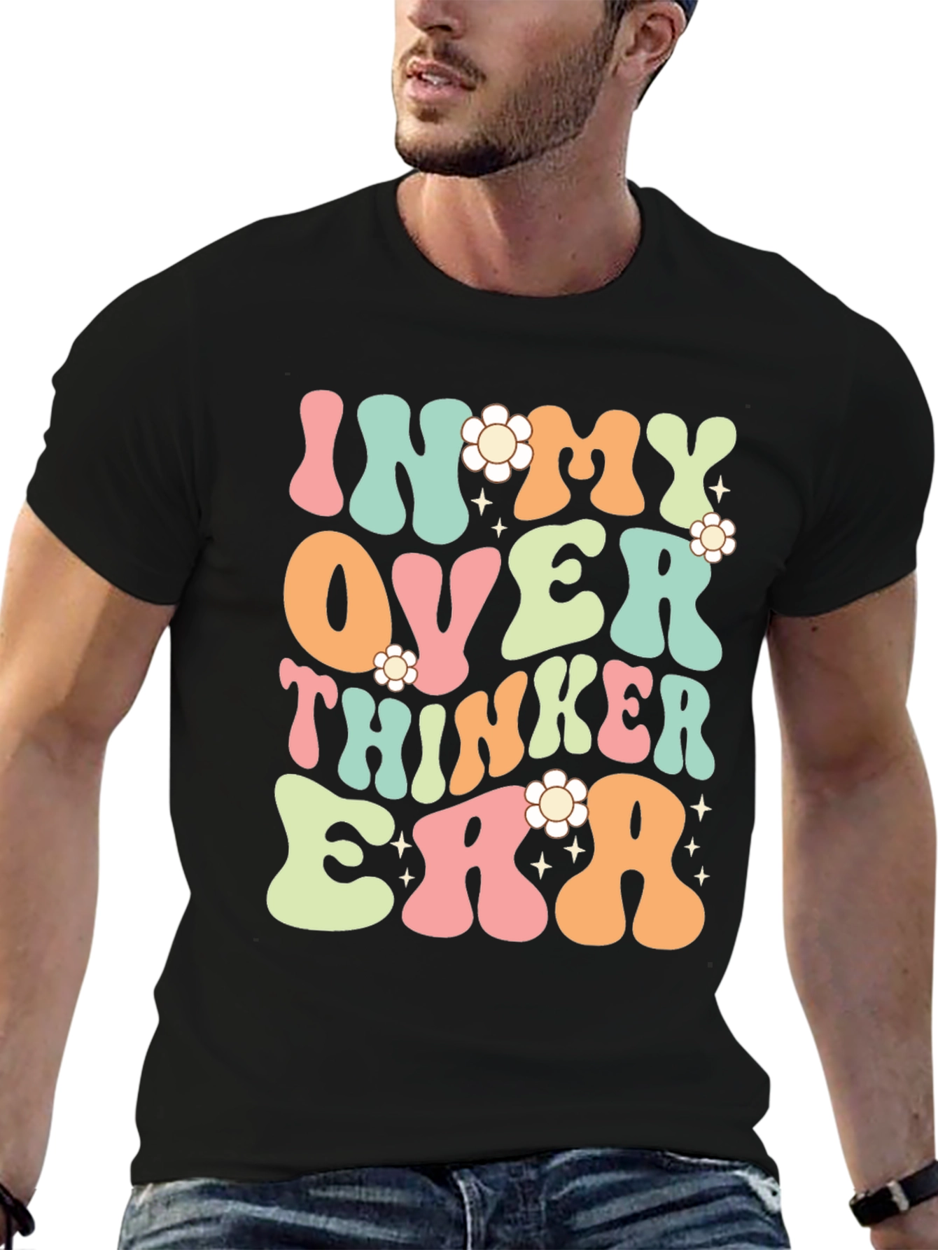 In My Overthinker Era Black Graphic Tee