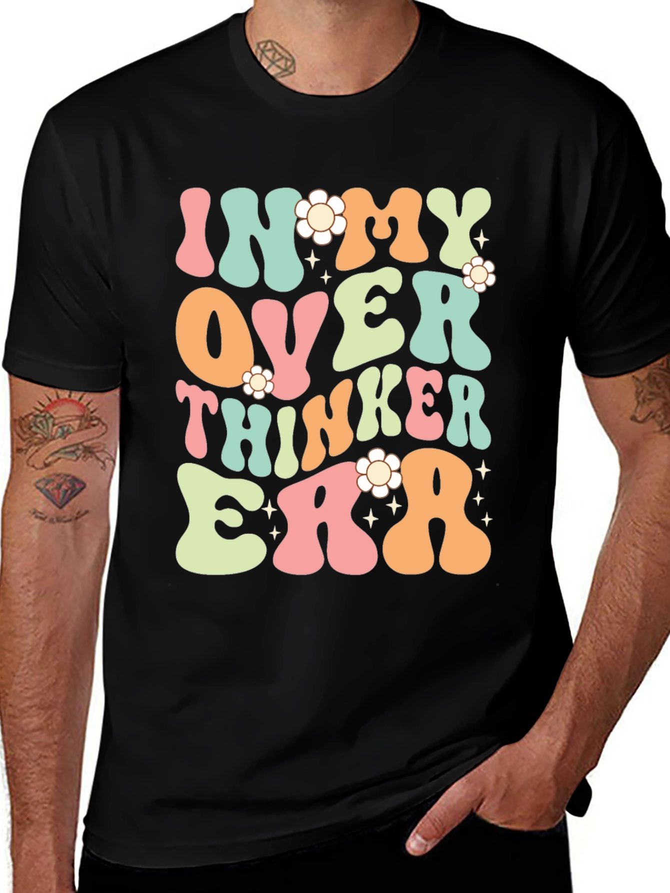 In My Overthinker Era Black Graphic Tee