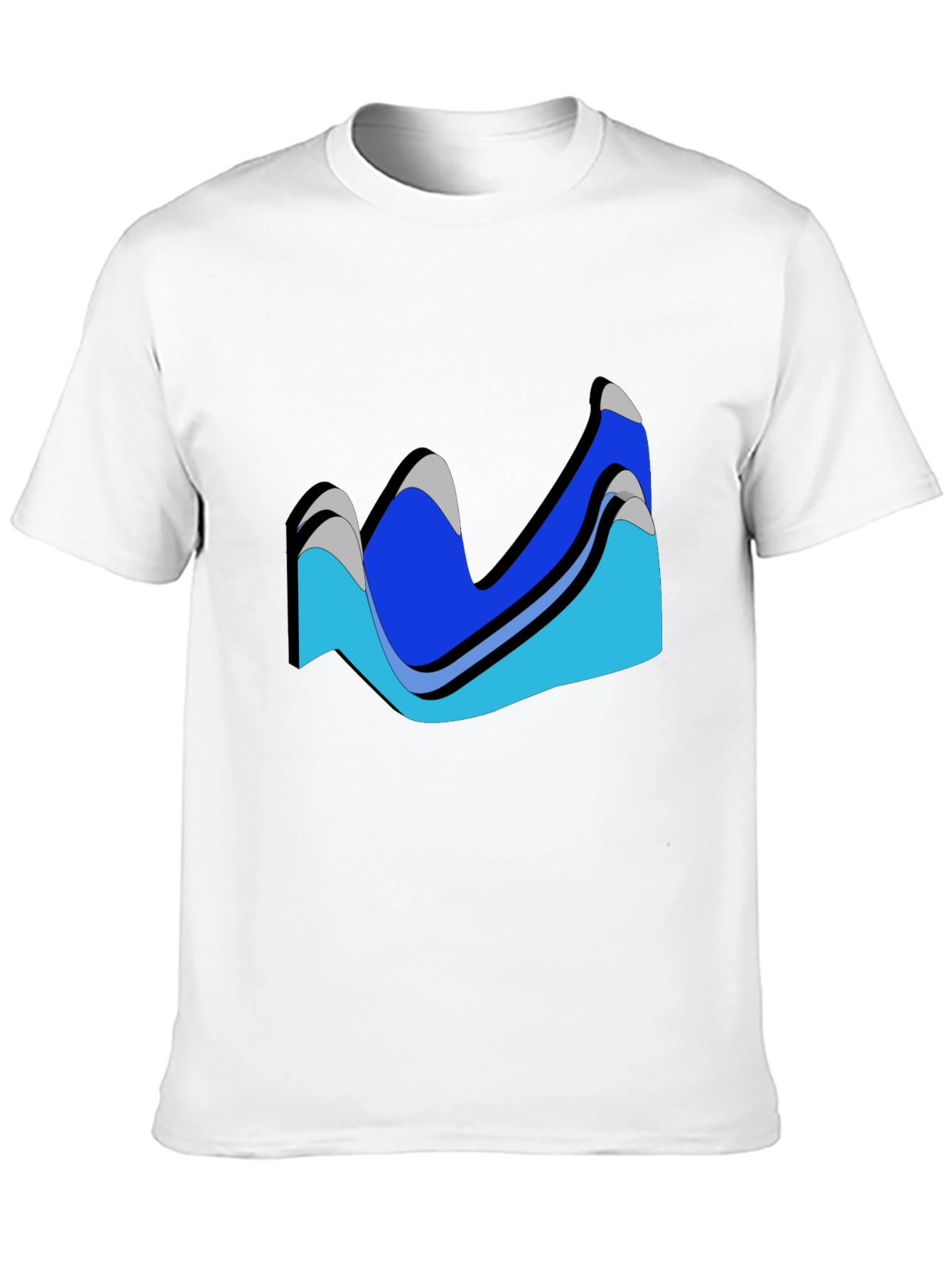 Abstract Wave Design Black T-Shirt
