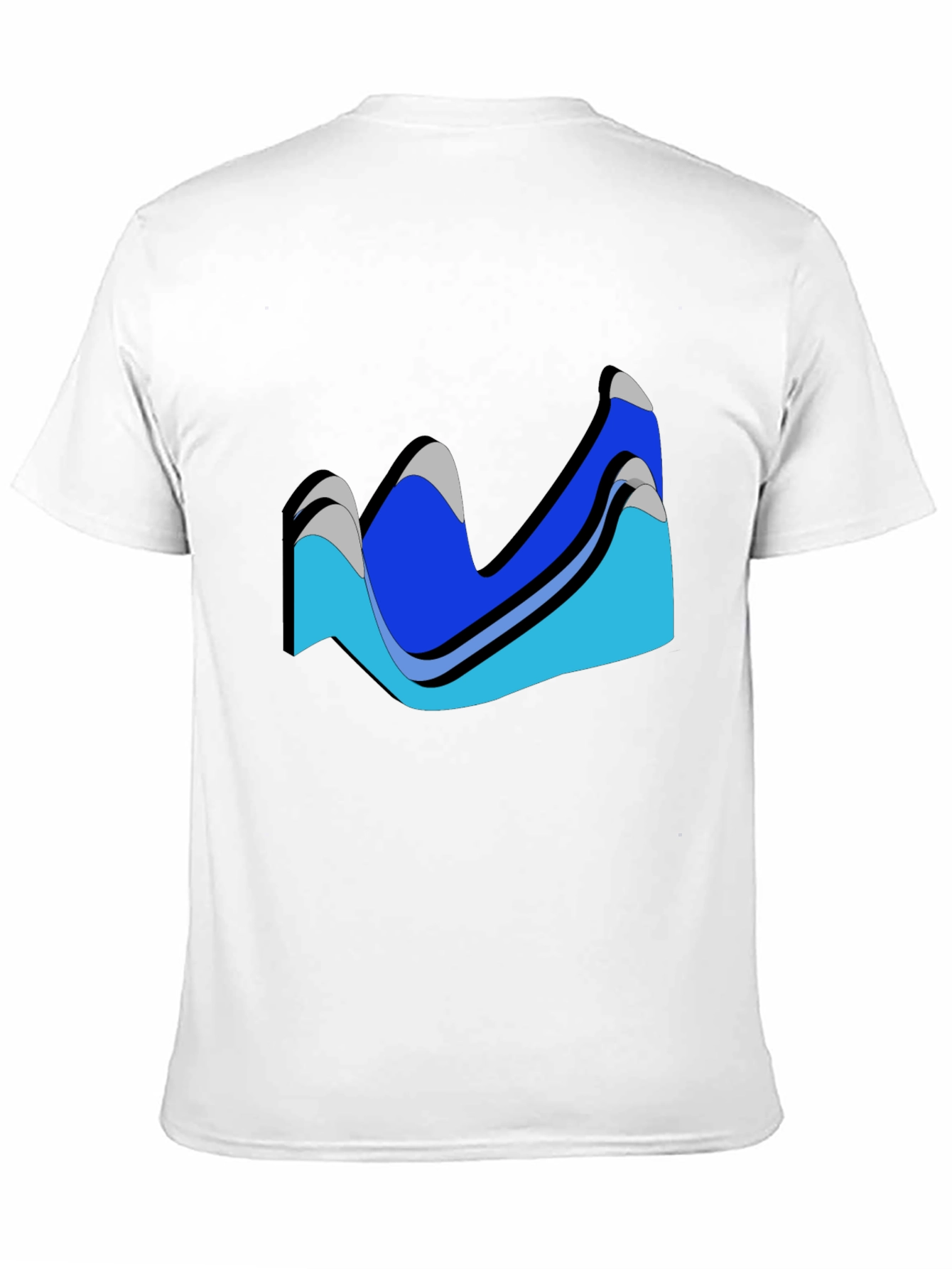 Abstract Wave Design Black T-Shirt