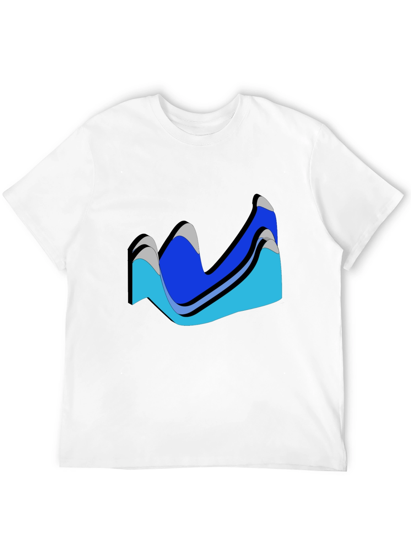 Abstract Wave Design Black T-Shirt
