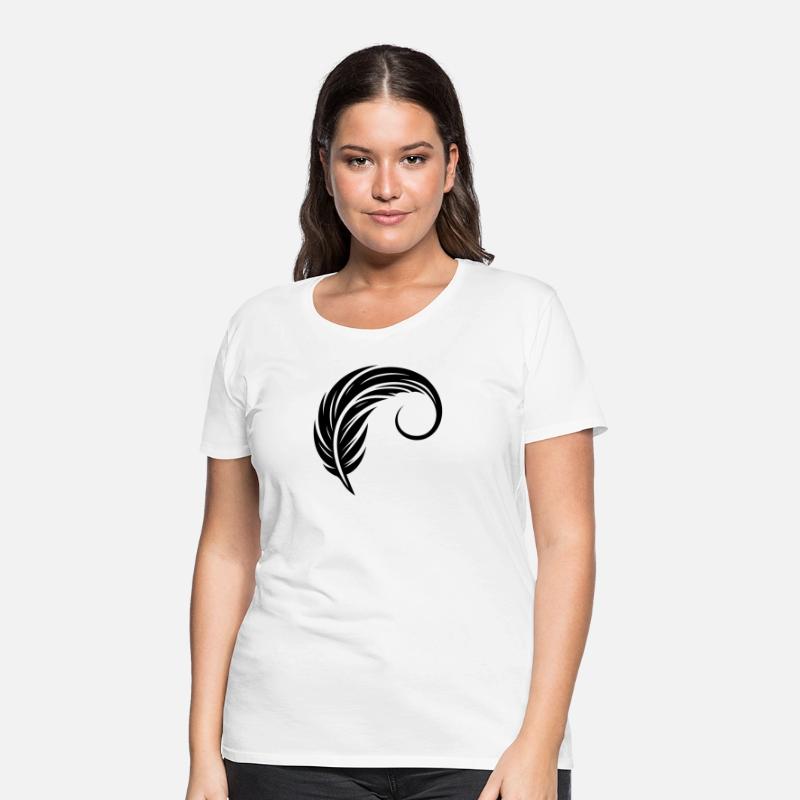 Elegant Curved Tattoo Ink Feather