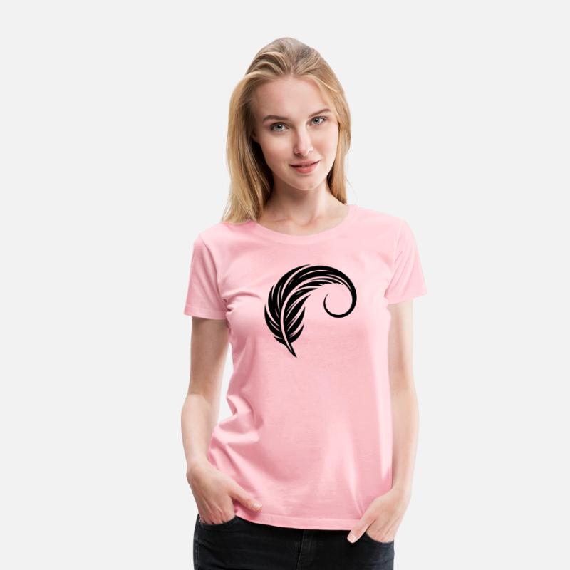 Elegant Curved Tattoo Ink Feather