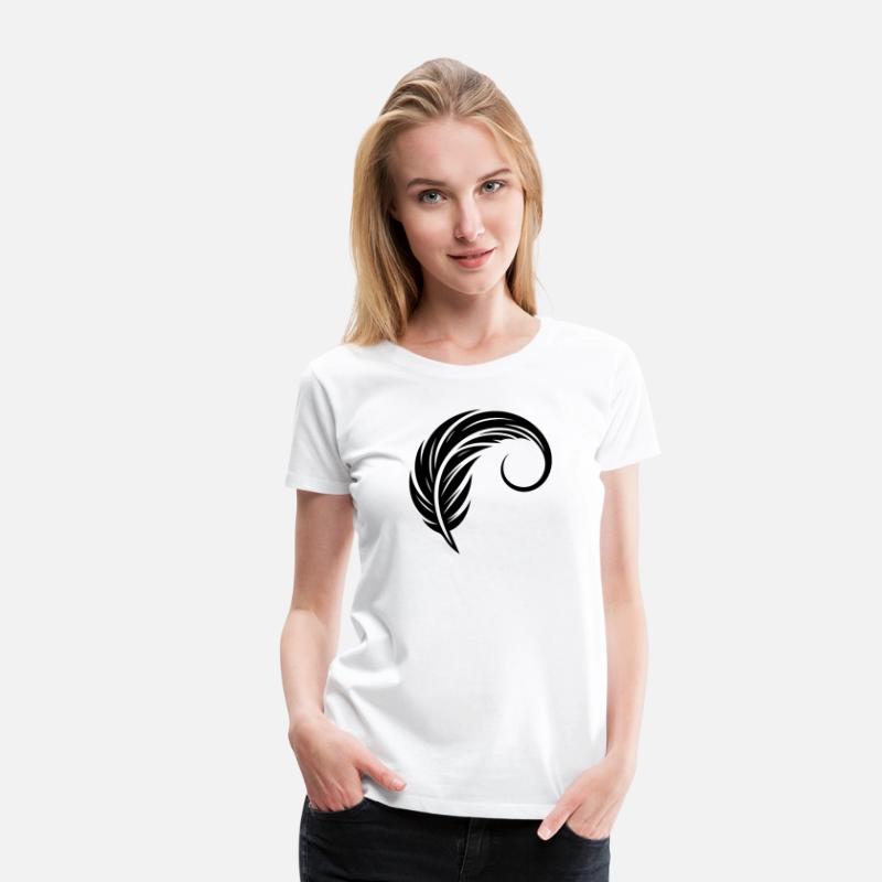 Elegant Curved Tattoo Ink Feather