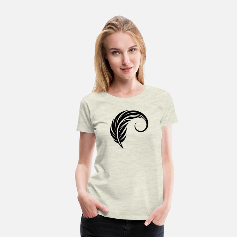 Elegant Curved Tattoo Ink Feather