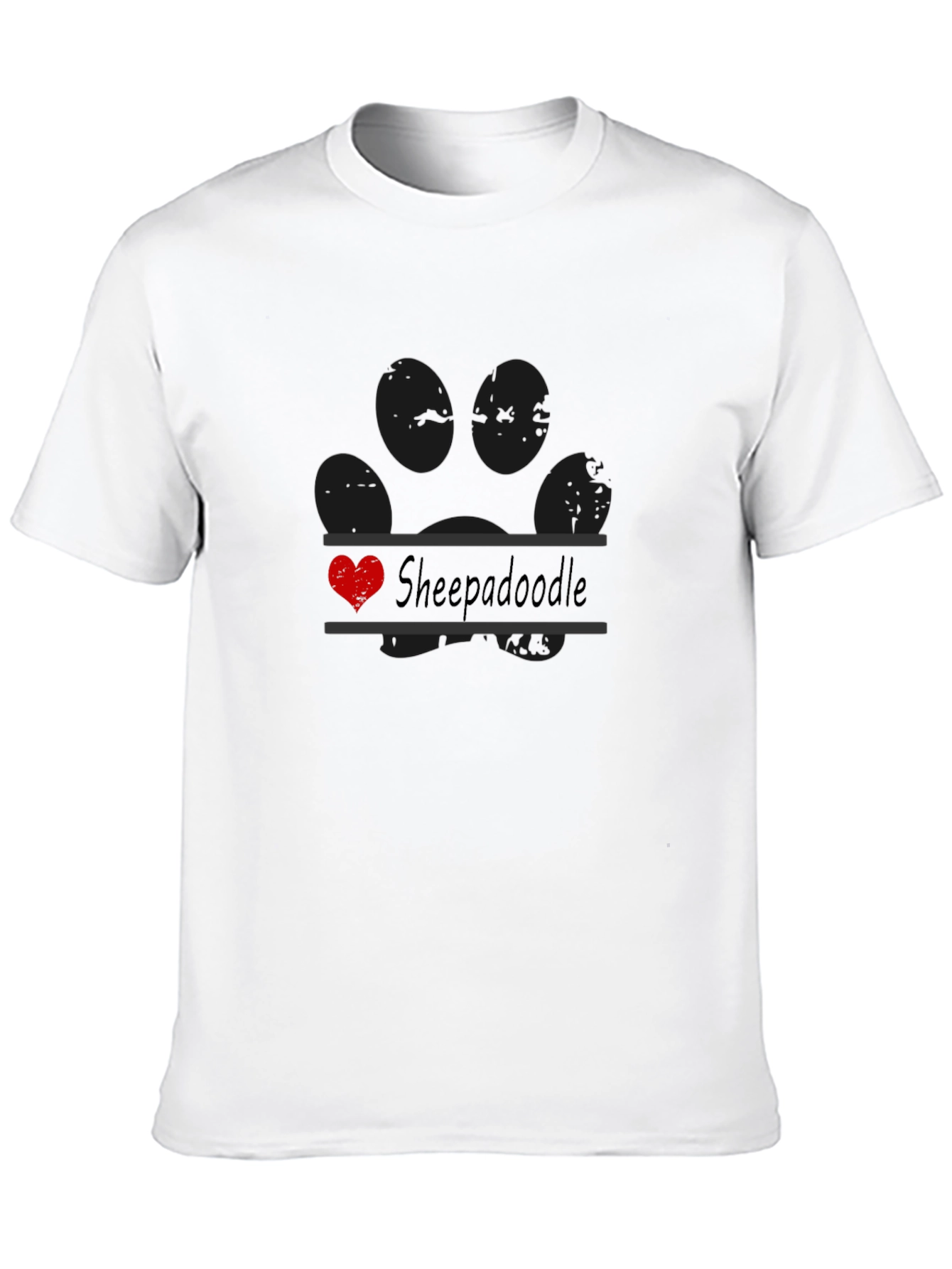 Sheepadoodle Paw Print T-Shirt - Dog Lover Tee