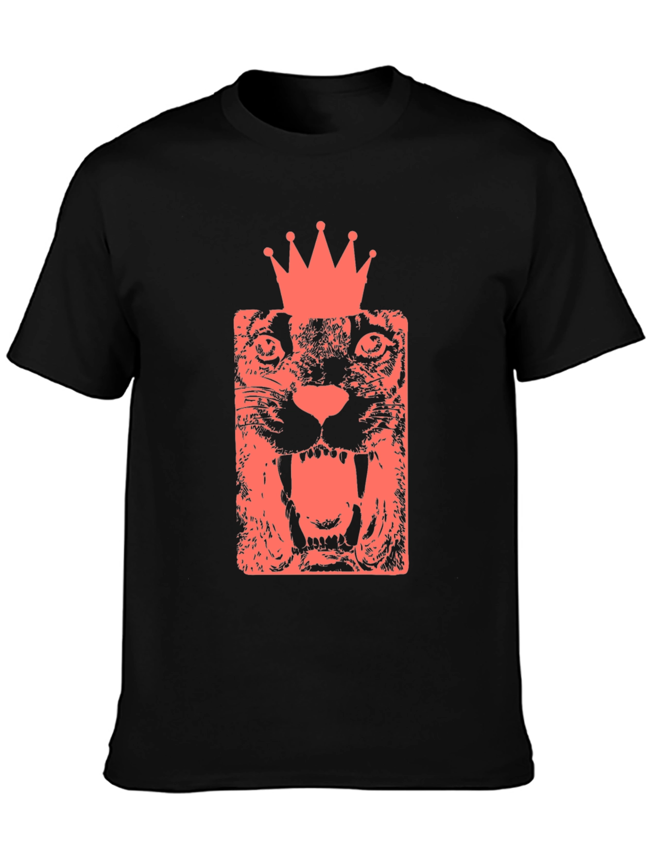 King Cat Graphic Tee - Black Cotton T-Shirt