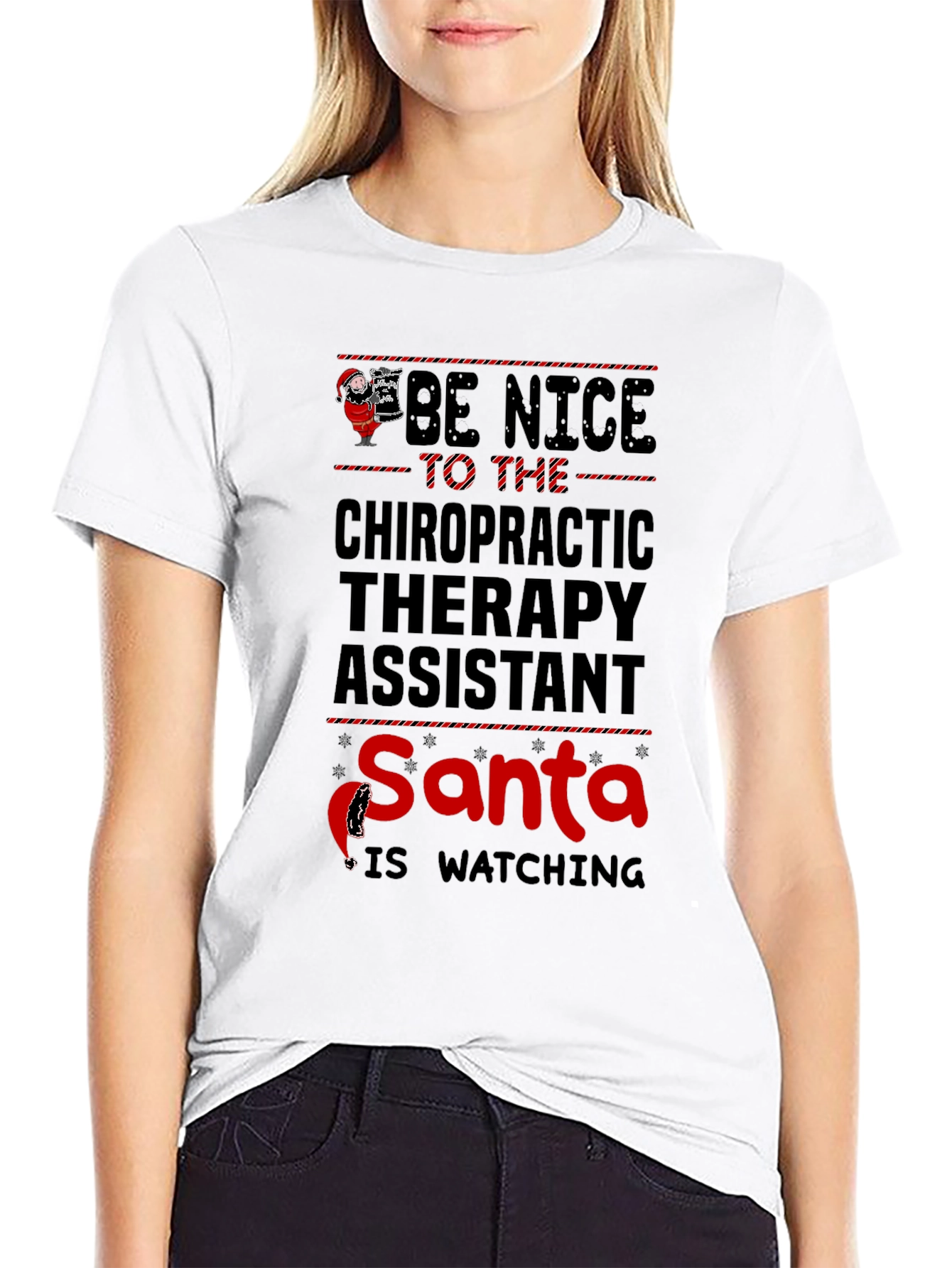 Chiropractic Therapy Assistant Santa T-Shirt