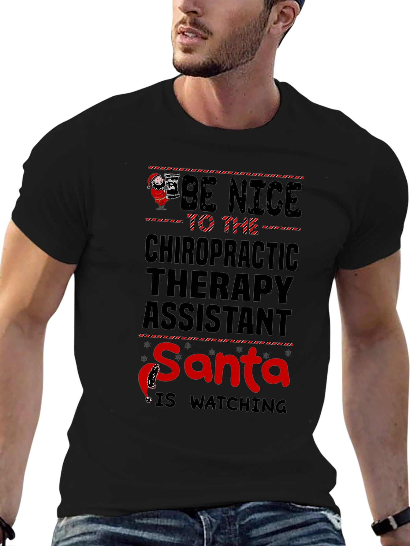 Chiropractic Therapy Assistant Santa T-Shirt