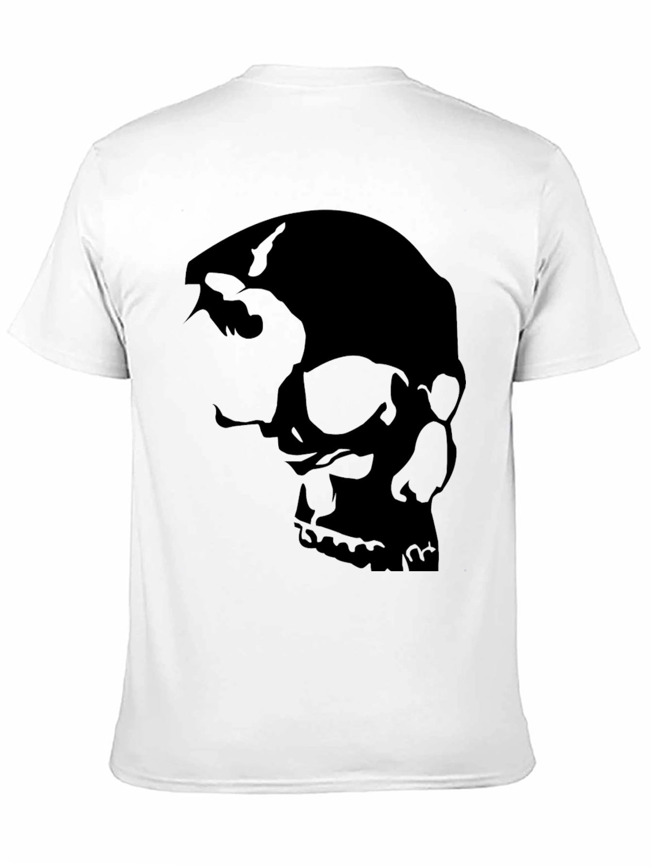 Edgy Skull Graphic Tee - Black