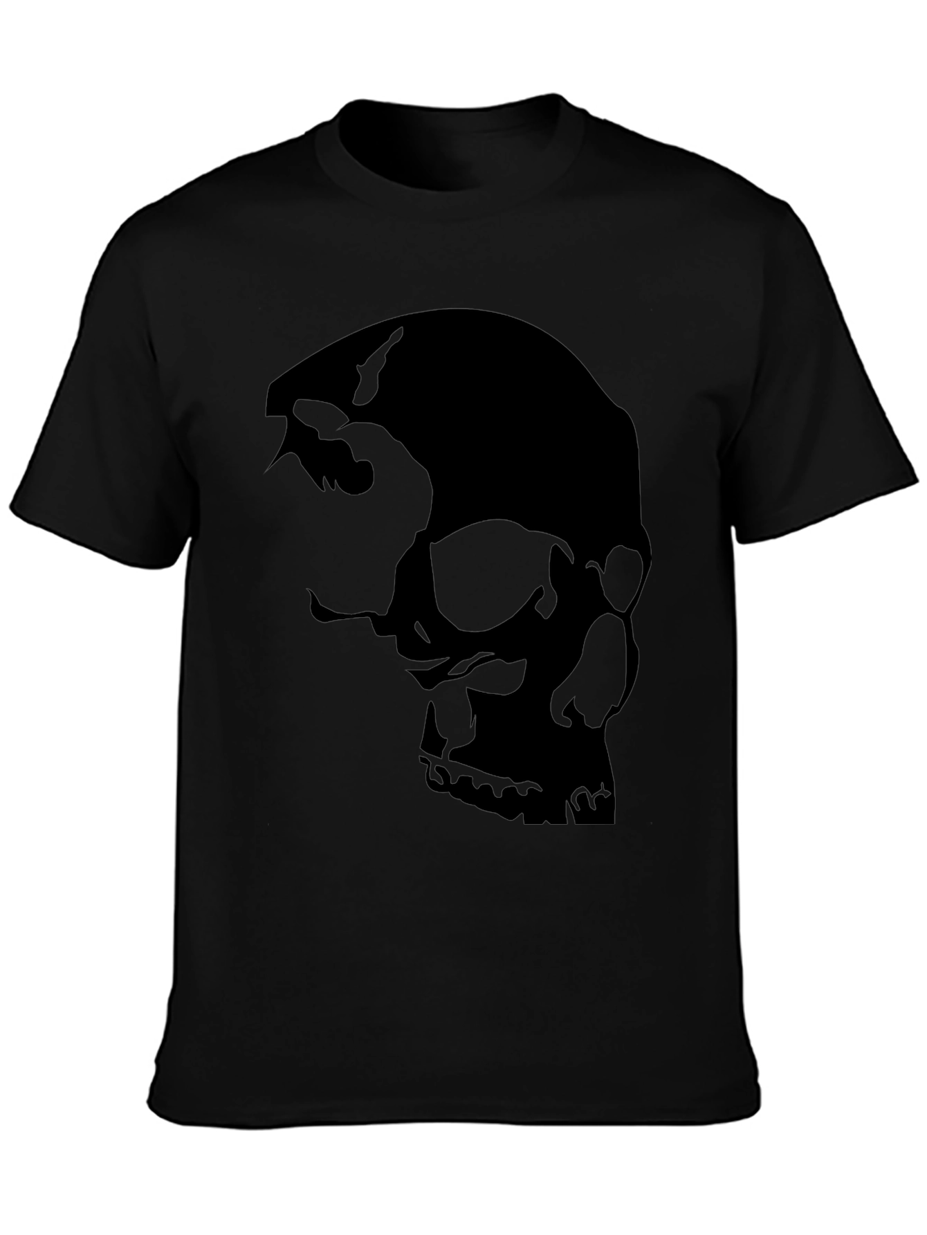 Edgy Skull Graphic Tee - Black