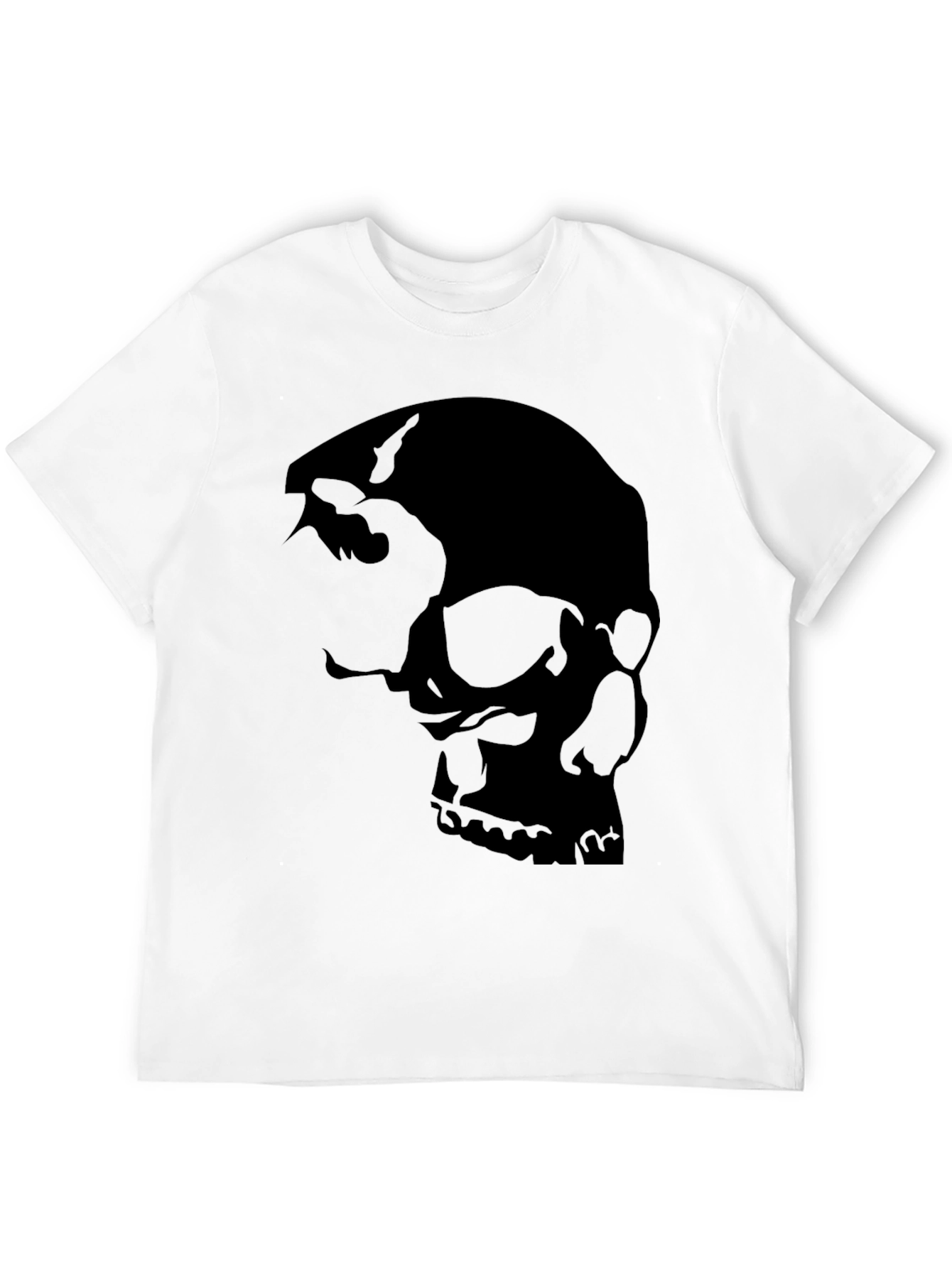 Edgy Skull Graphic Tee - Black