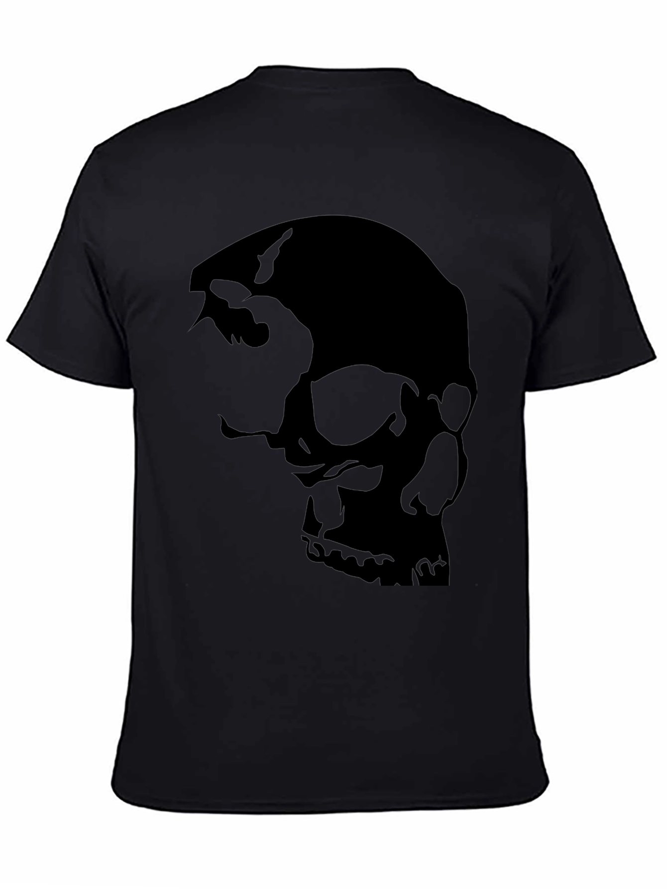 Edgy Skull Graphic Tee - Black