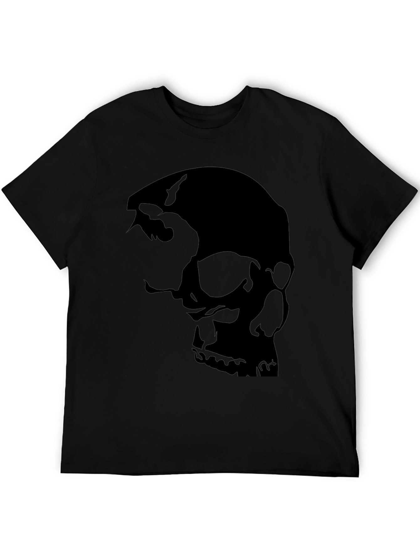 Edgy Skull Graphic Tee - Black