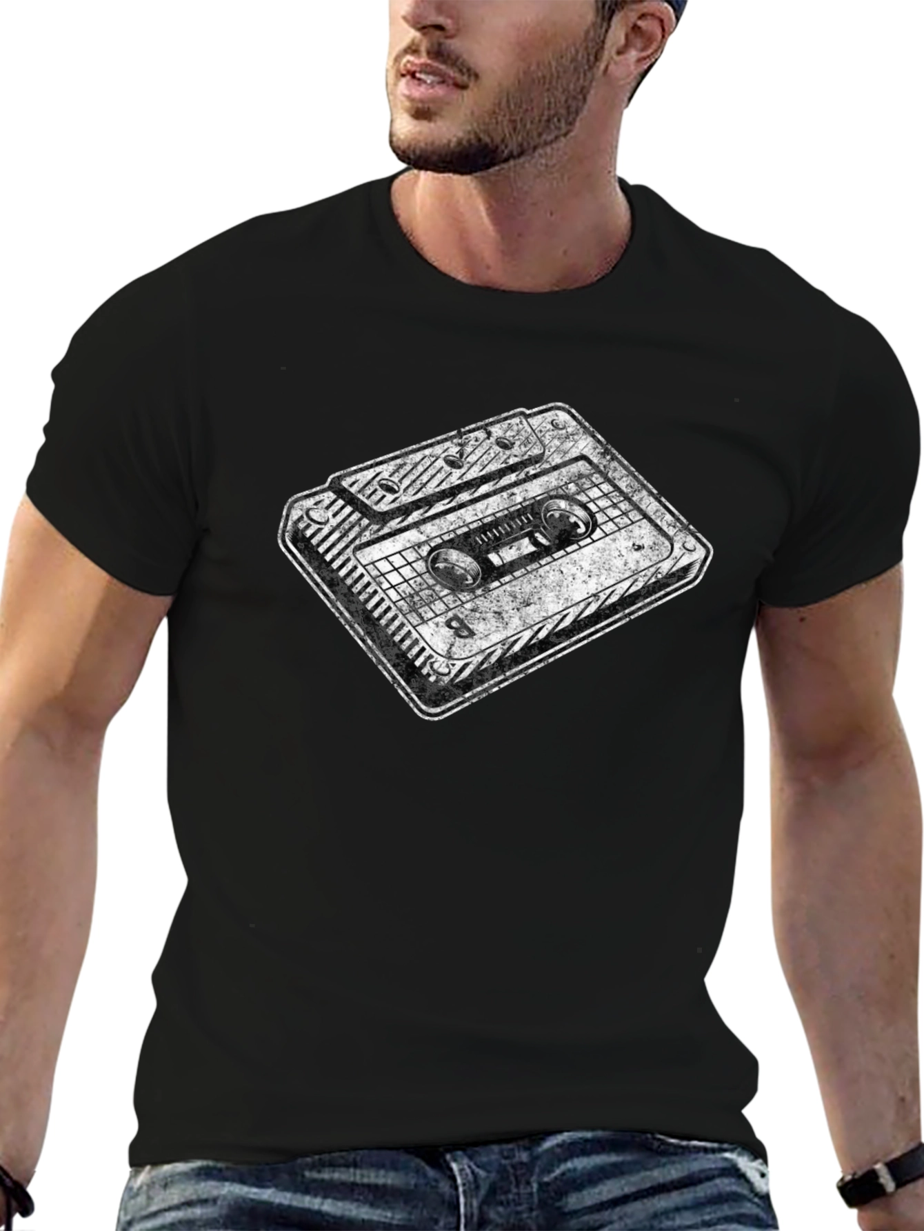 Retro Cassette Graphic Tee - Black Unisex T-Shirt