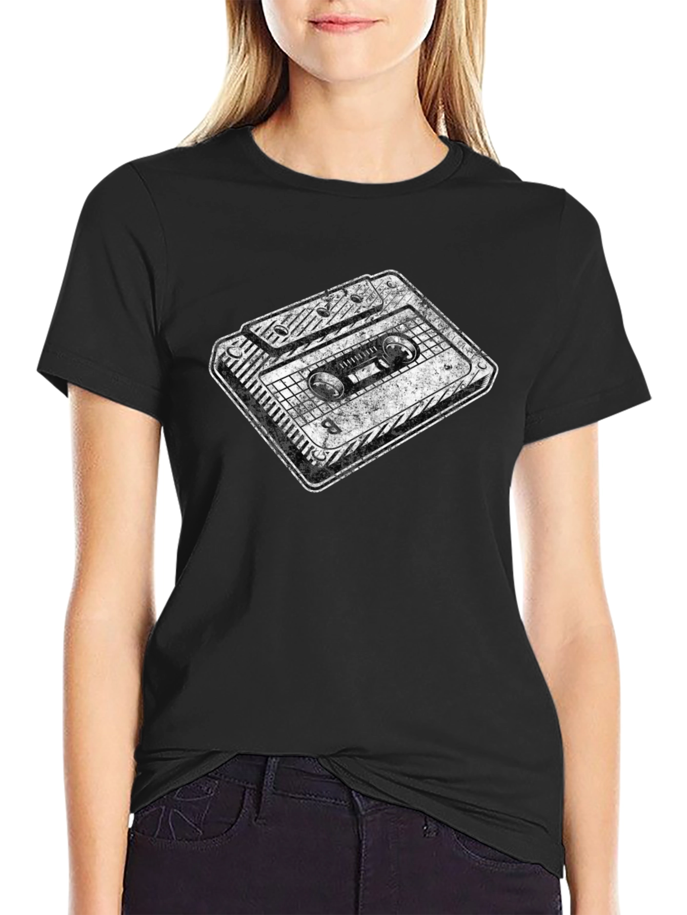Retro Cassette Graphic Tee - Black Unisex T-Shirt