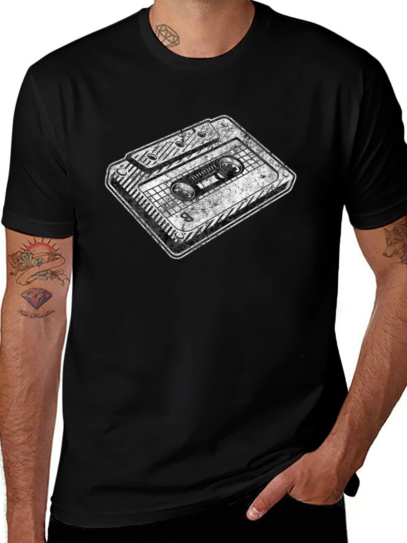 Retro Cassette Graphic Tee - Black Unisex T-Shirt