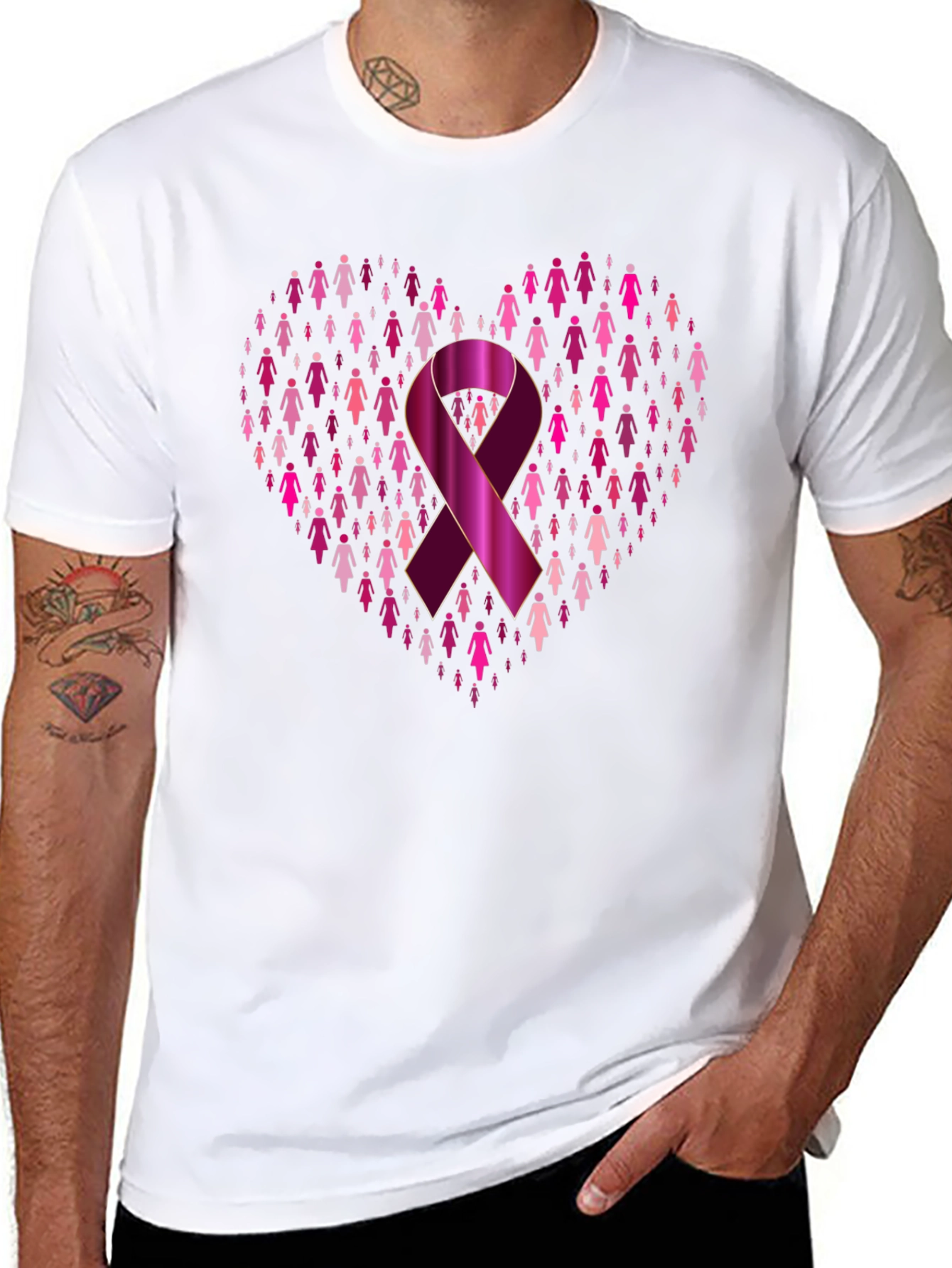 Breast Cancer Awareness Heart T-Shirt