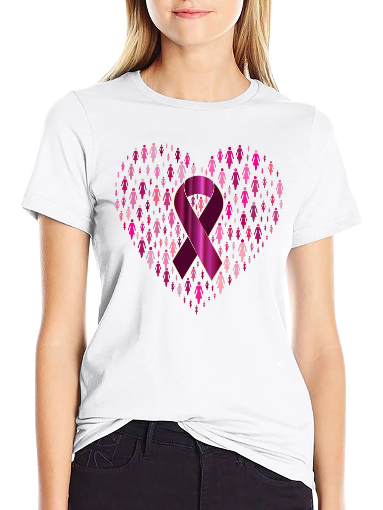 Breast Cancer Awareness Heart T-Shirt
