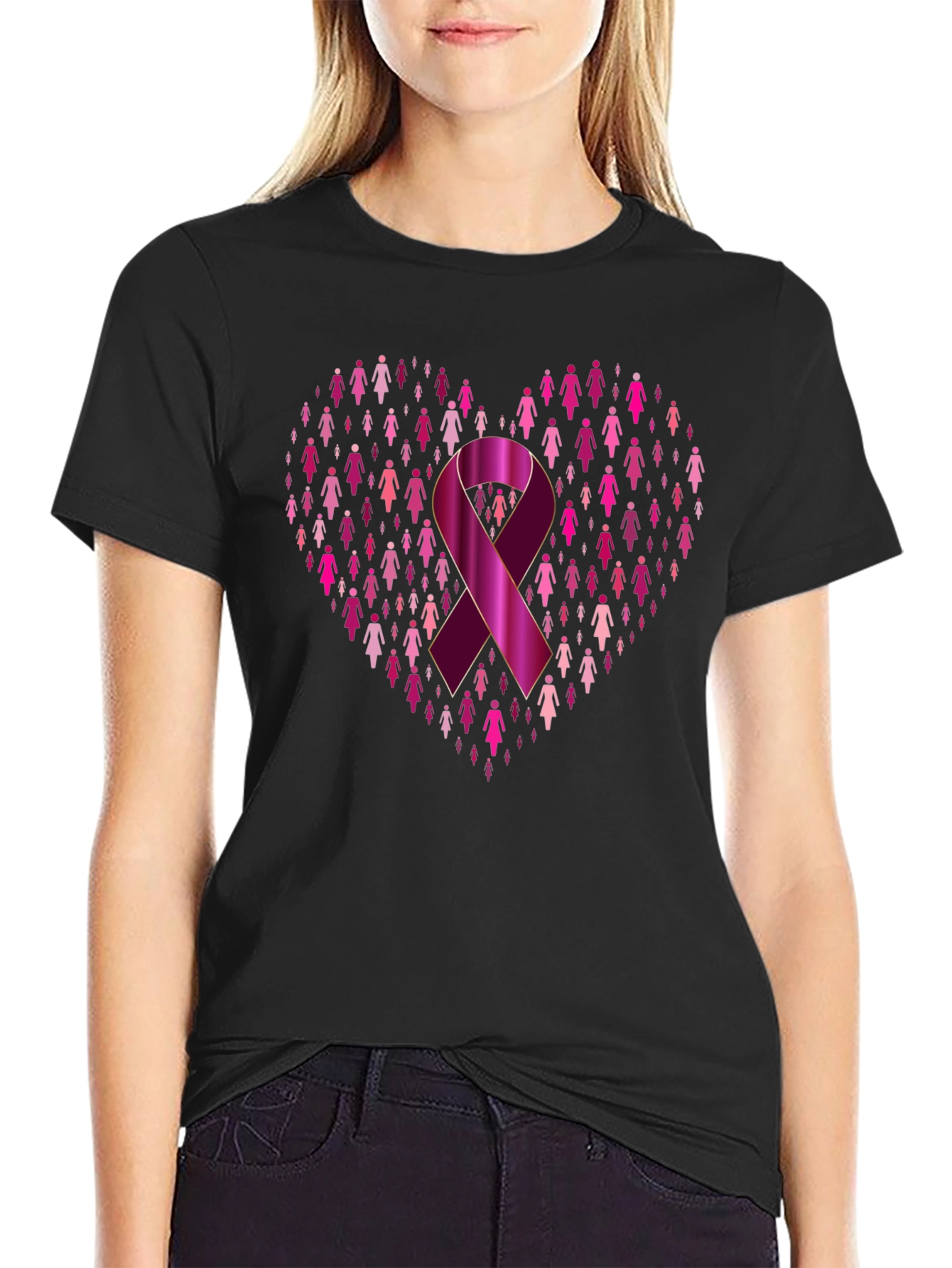 Breast Cancer Awareness Heart T-Shirt