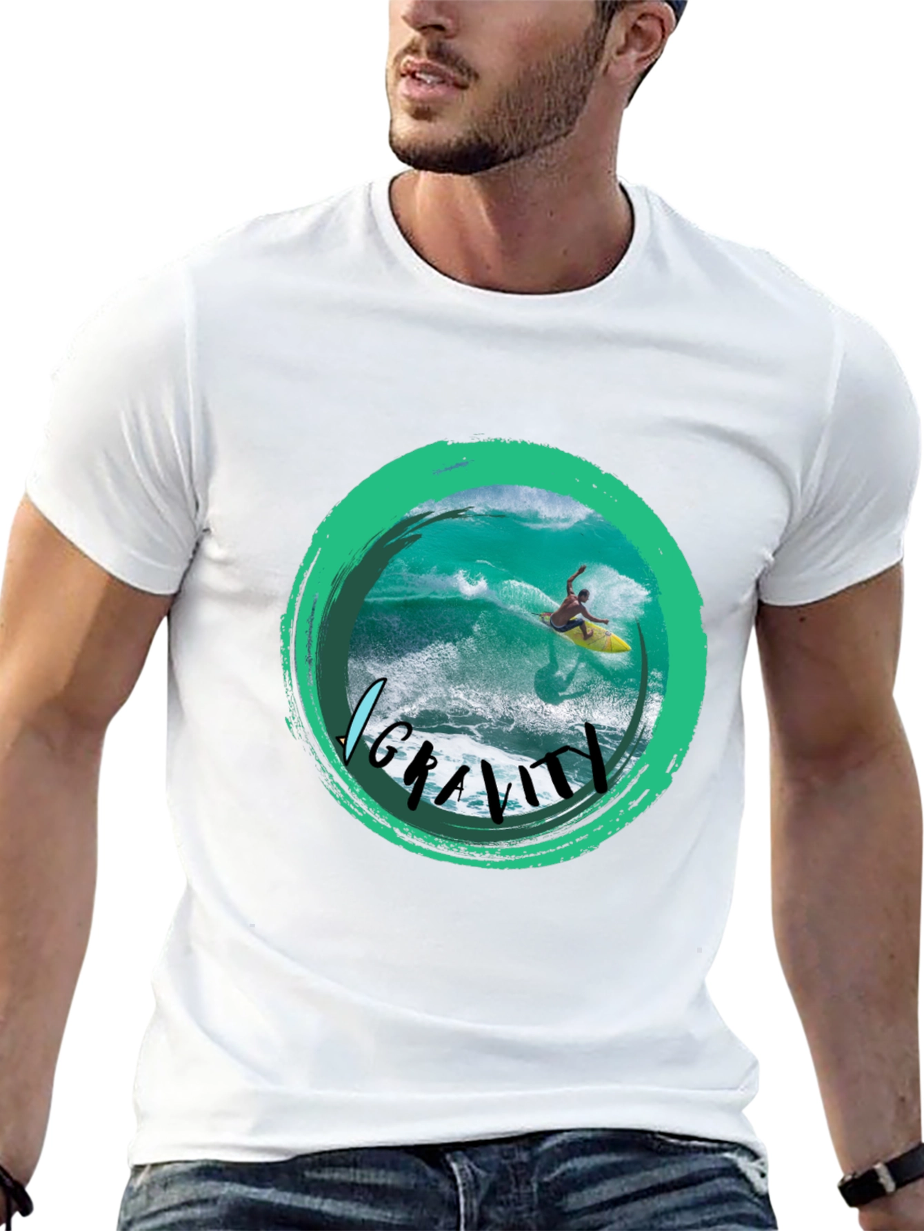 Surfer Graphic T-Shirt - No Gravity Black Tee