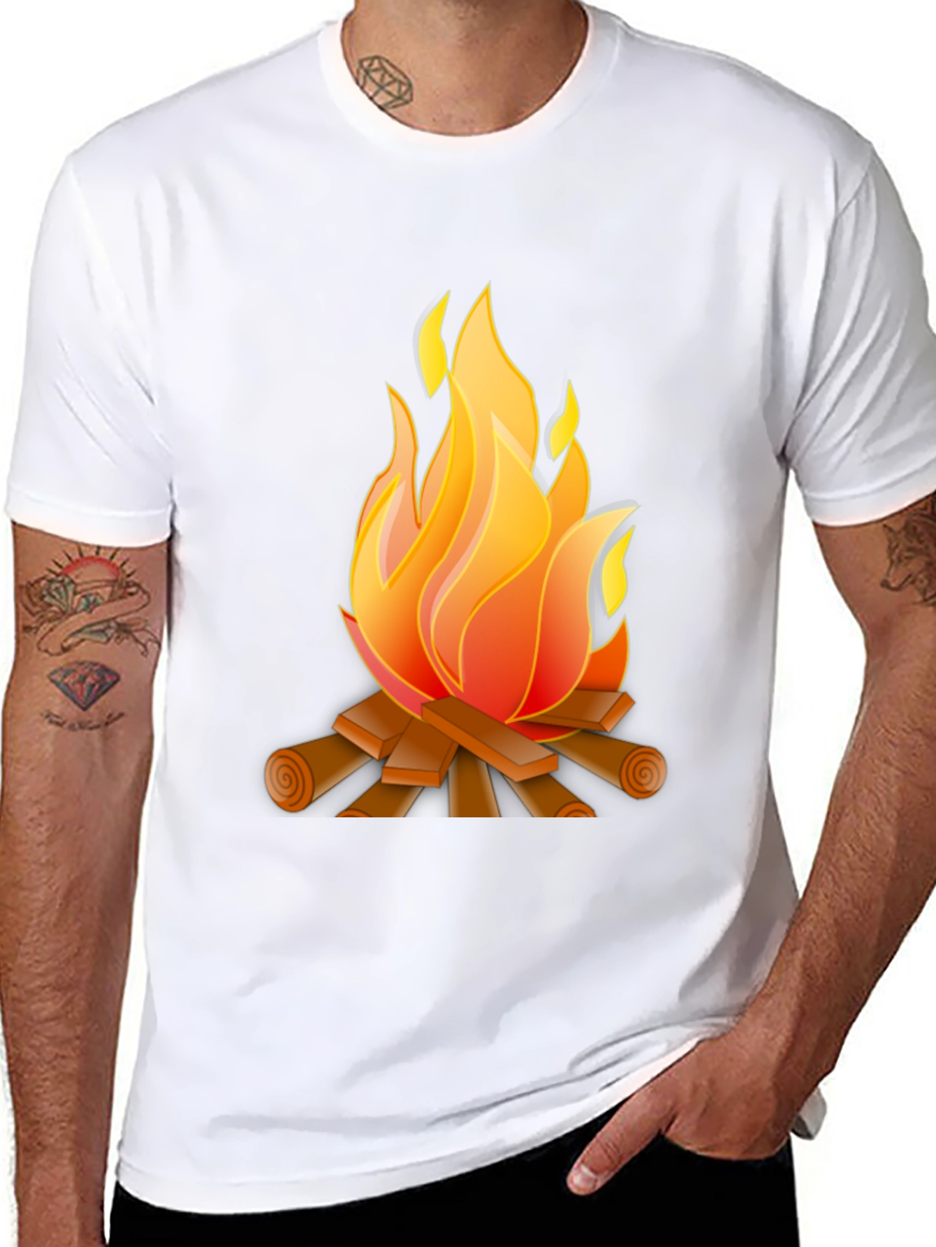 Campfire Graphic Tee - Black Cotton Blend