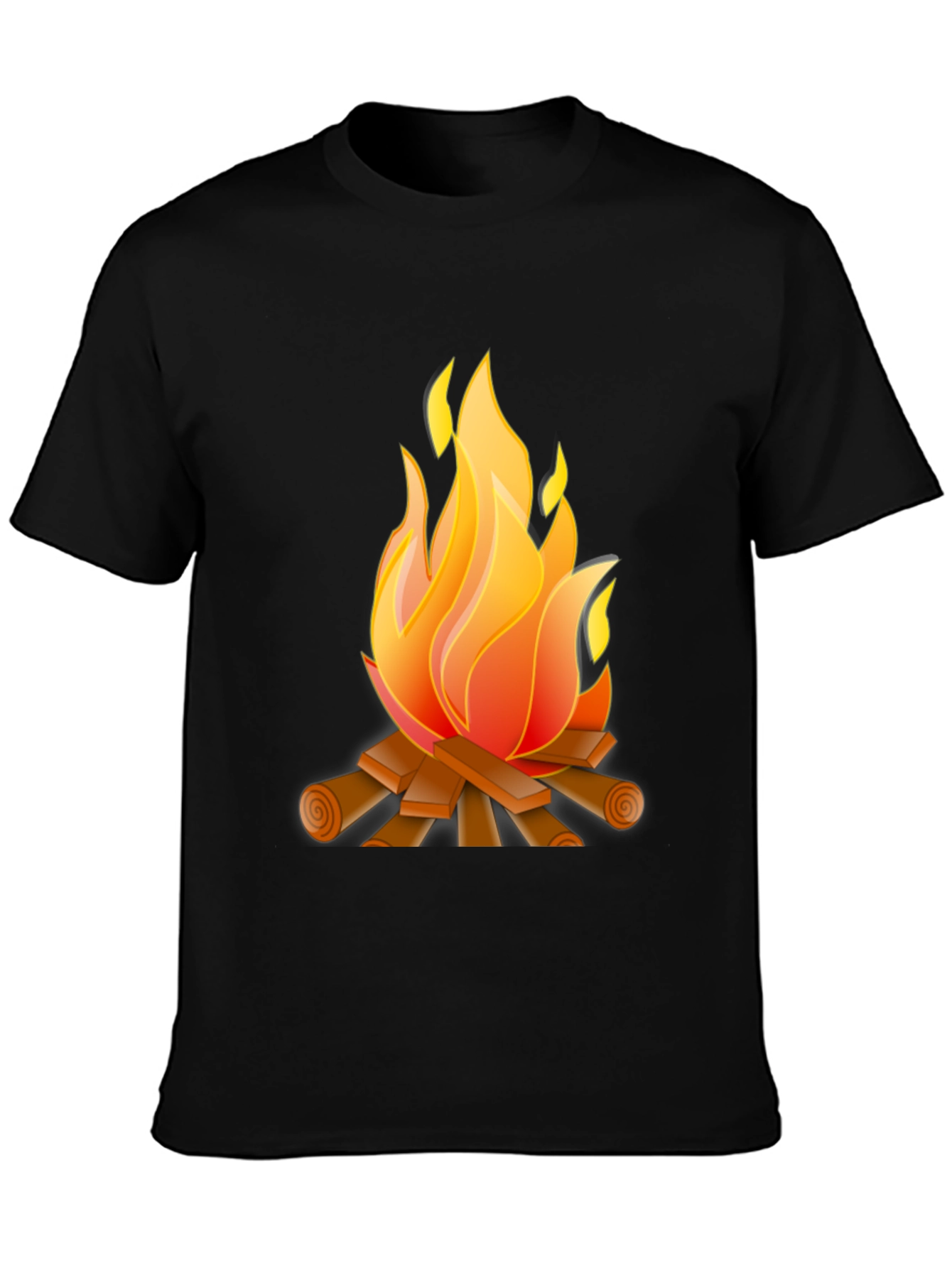 Campfire Graphic Tee - Black Cotton Blend