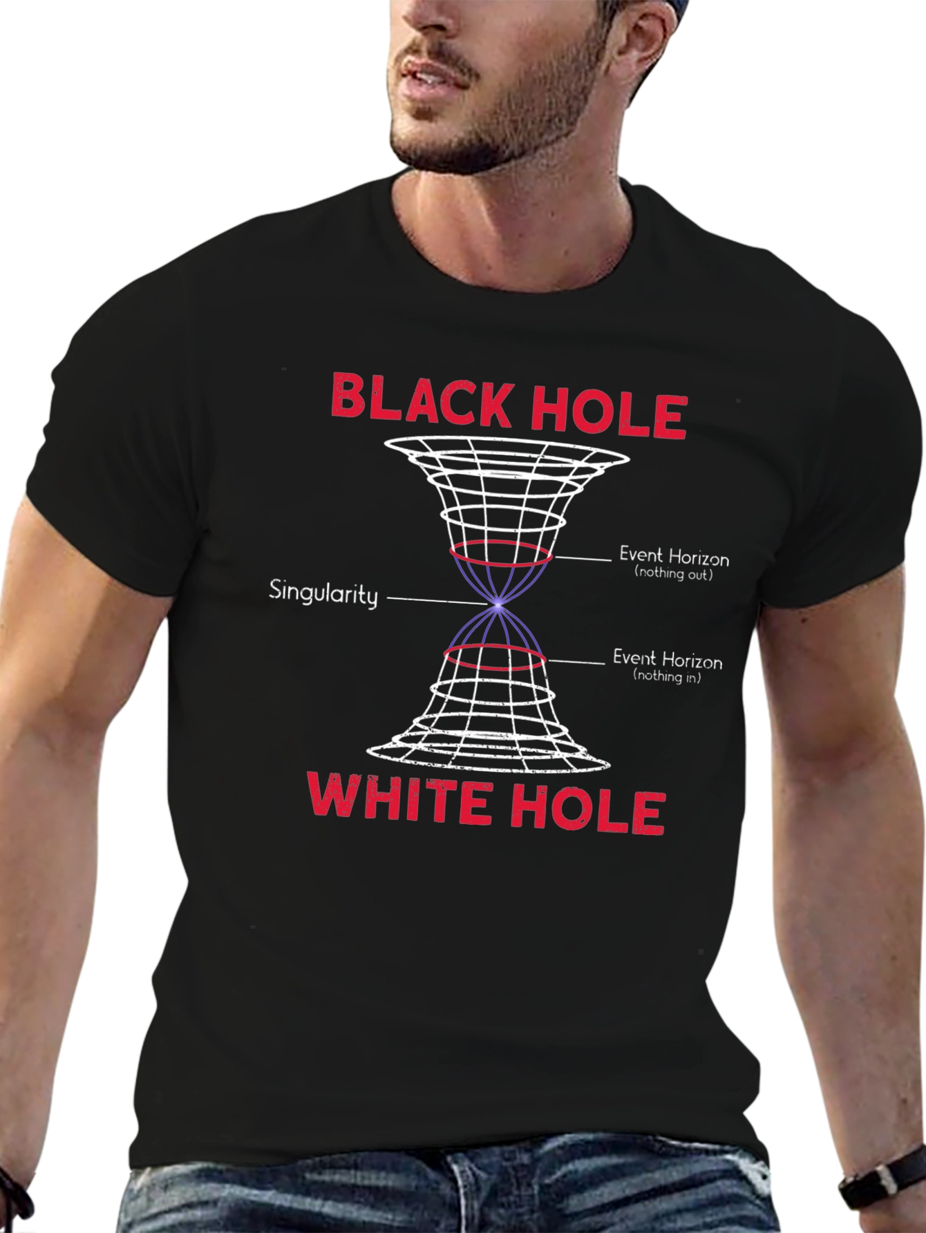 Black Hole White Hole Science Graphic T-Shirt