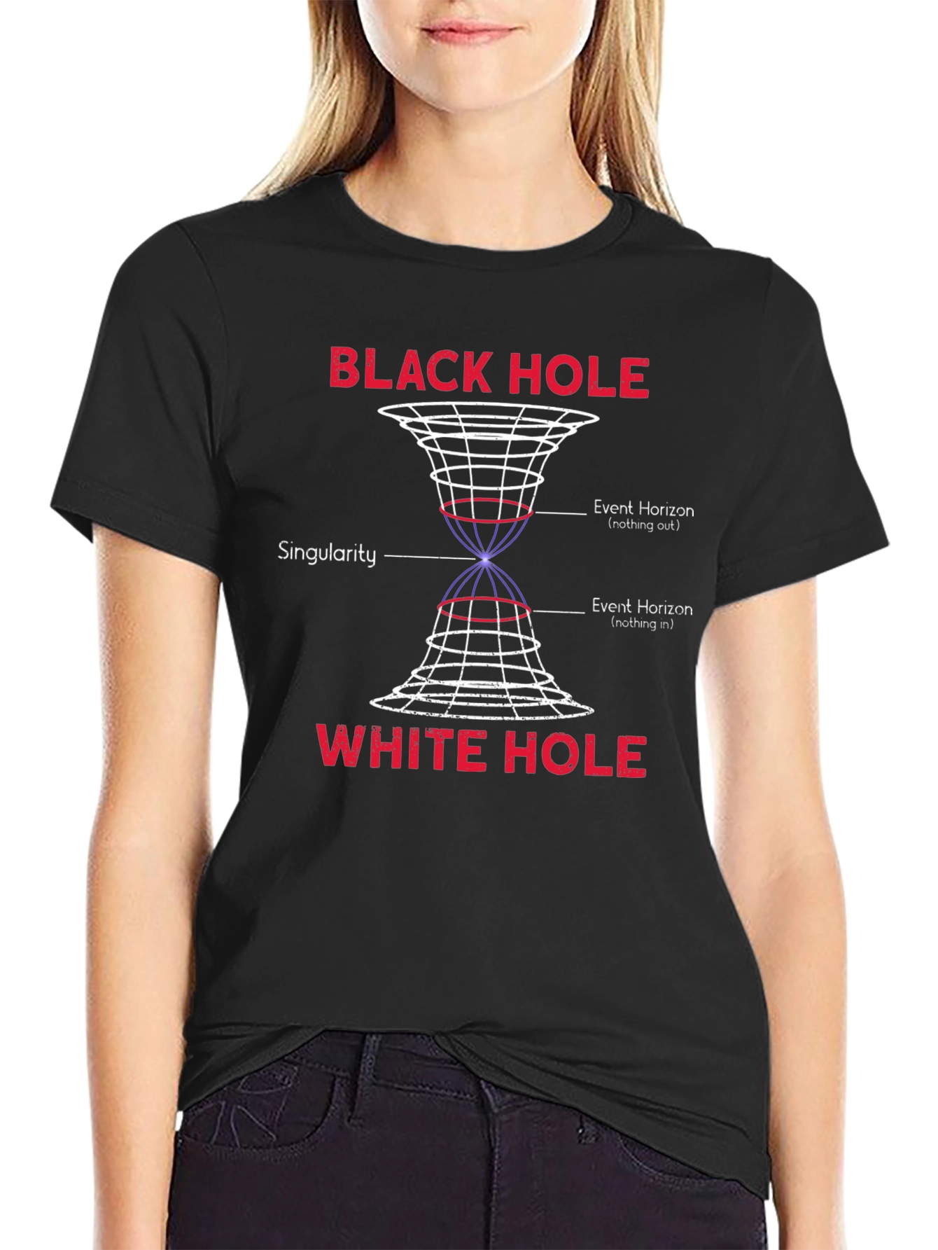 Black Hole White Hole Science Graphic T-Shirt